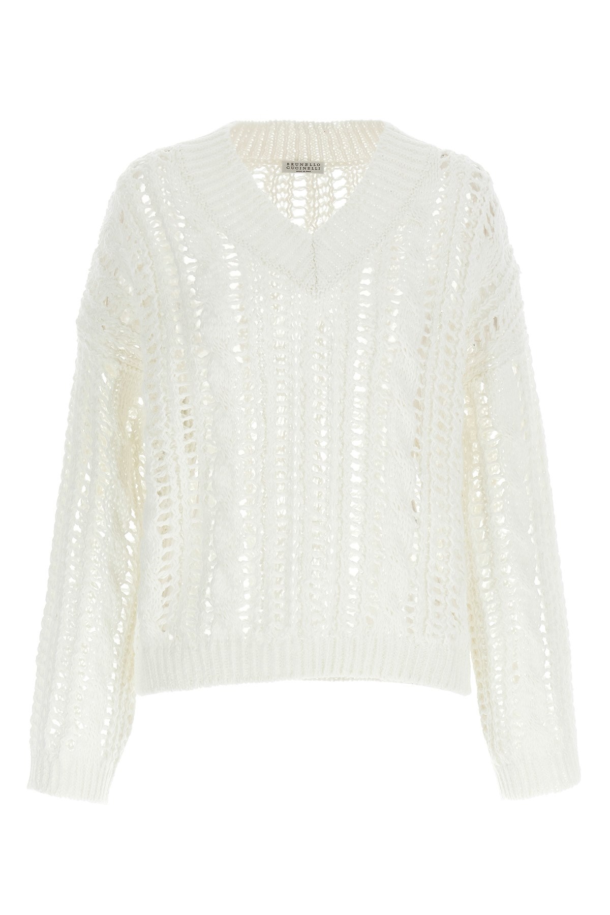 Shop Brunello Cucinelli Crochet Sweater