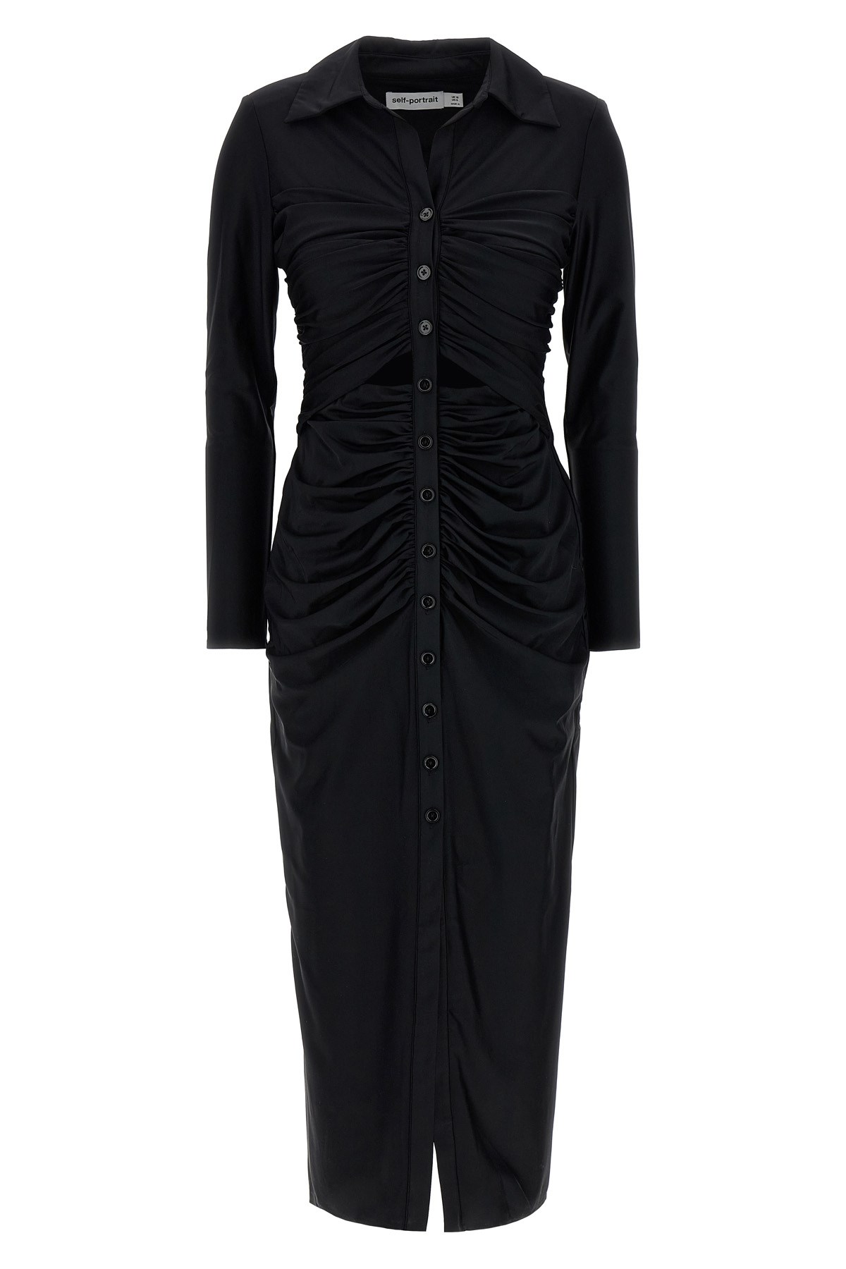 'Black Jersey Cut Out Midi' Dress - Size 10 UK
