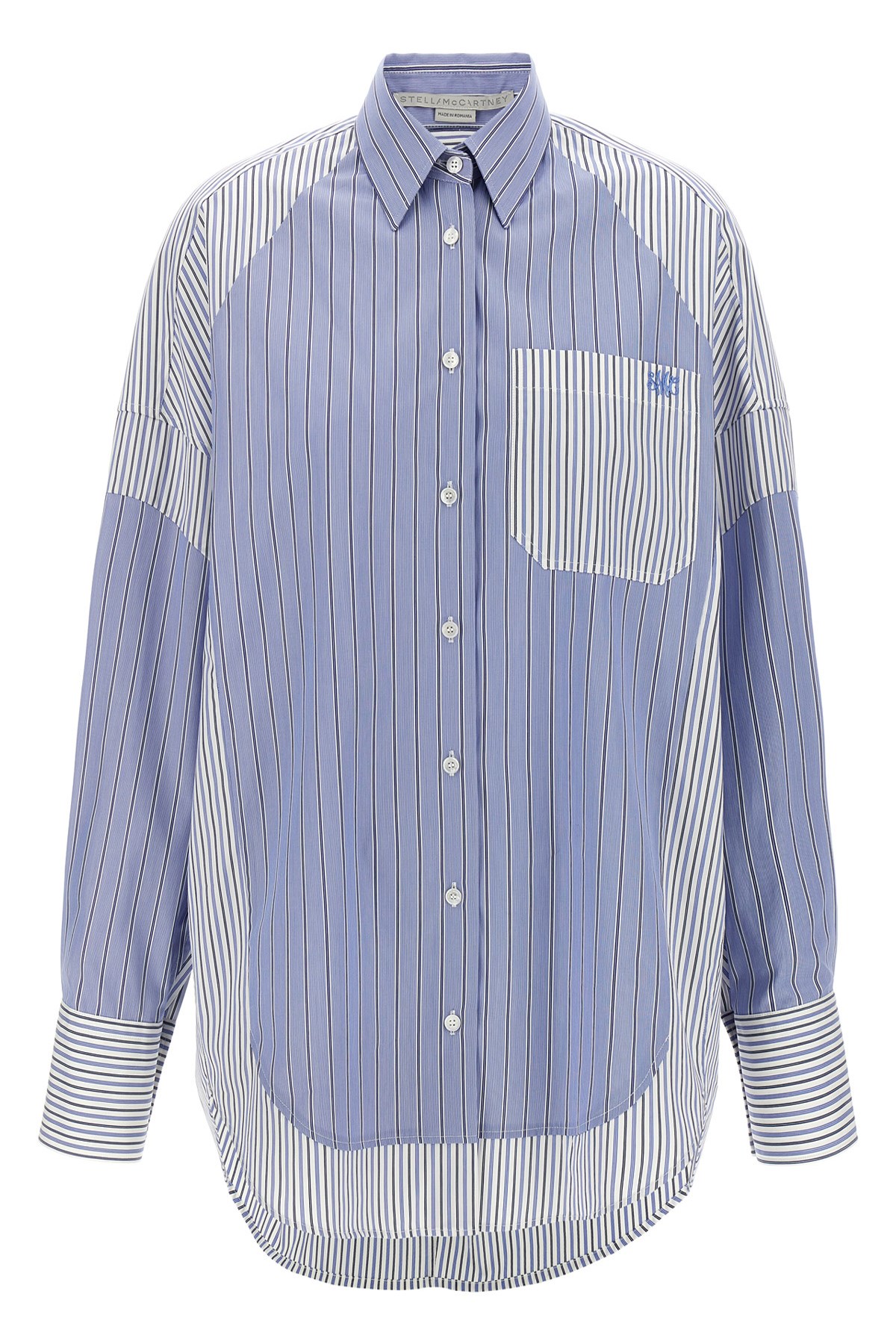 Stella Mccartney Striped Shirt With Buttoned Cuffs And Chest Pocket