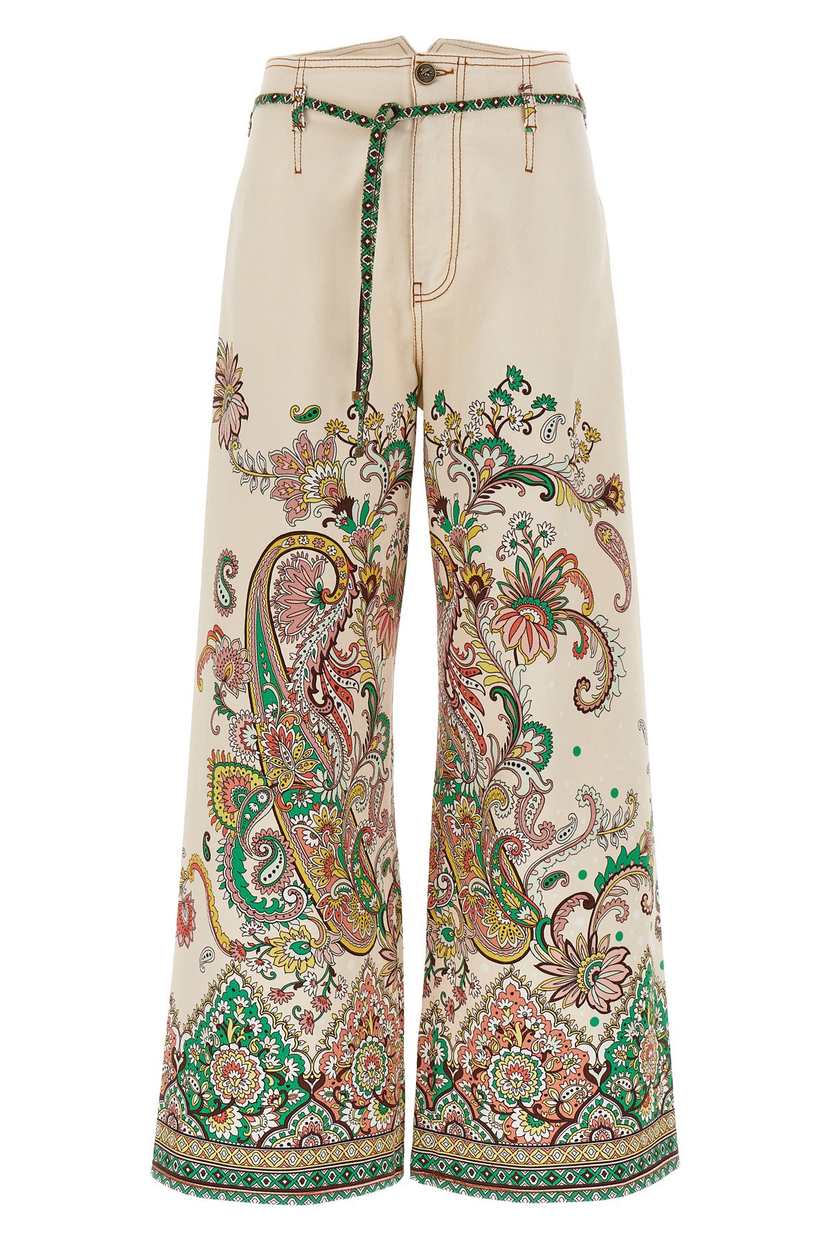 Etro Wide-leg Jeans With Intricate Floral Pattern