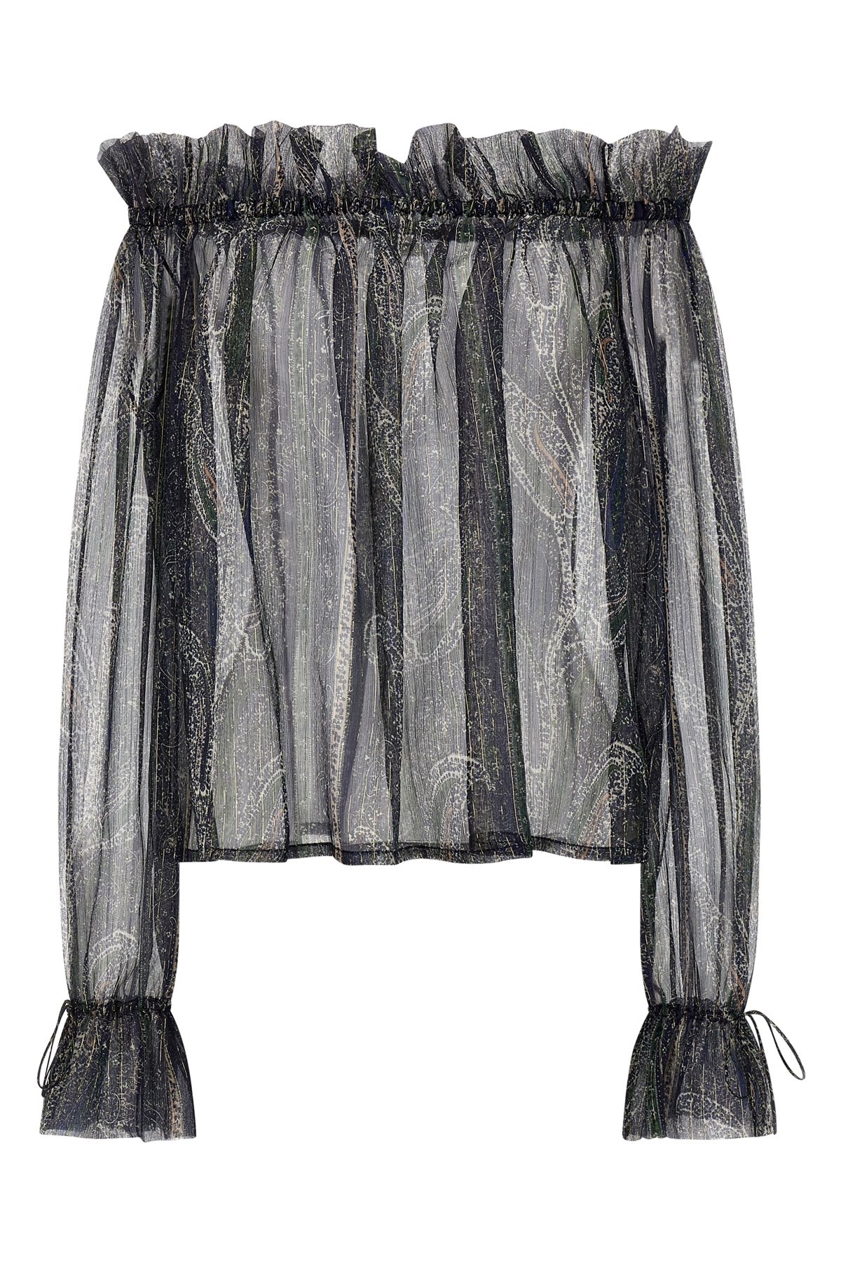 Saint Laurent Blusa In Crepe Stampata Donna