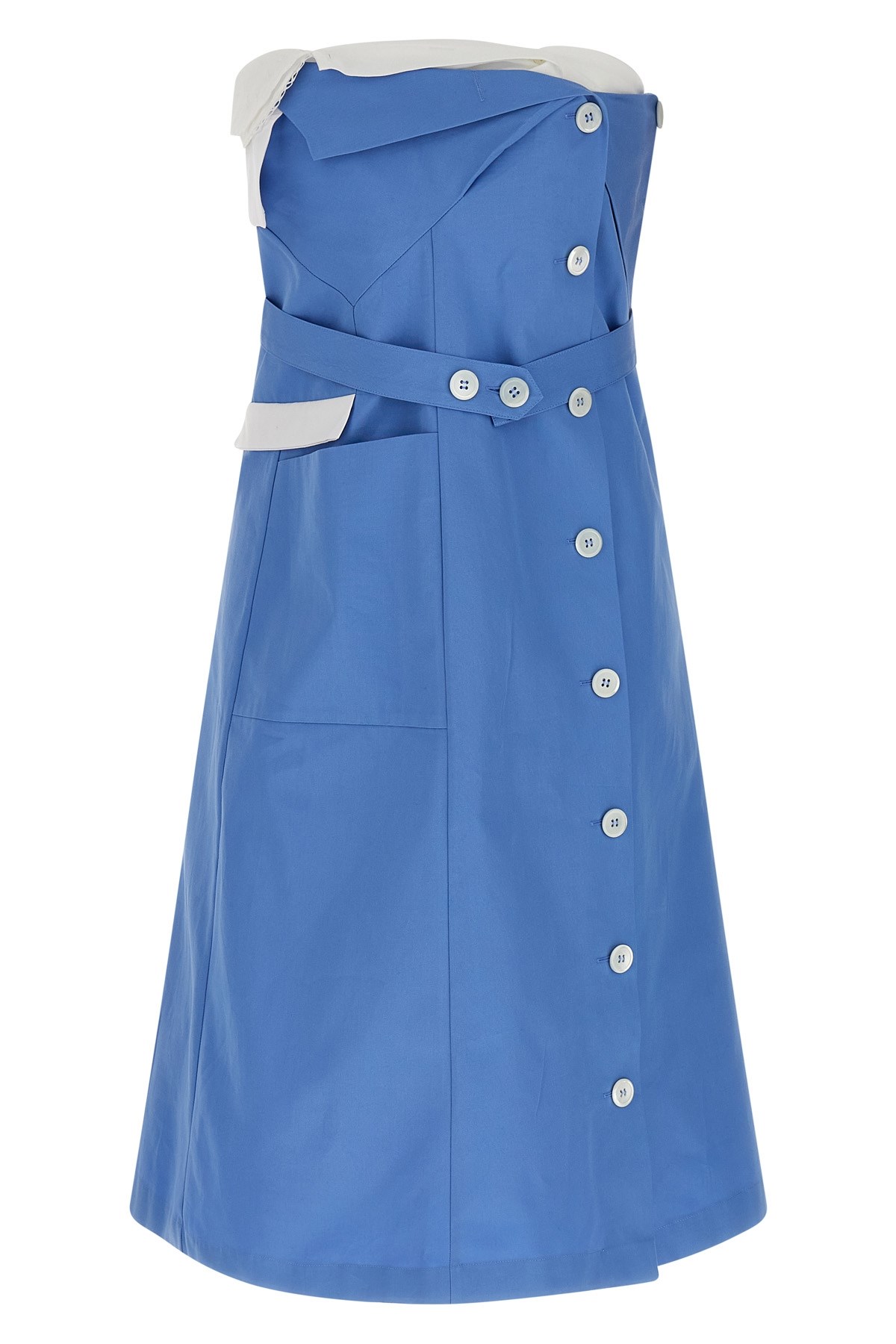 Miu Miu Deconstructed Mini Dress Dresses Light Blue In Blue