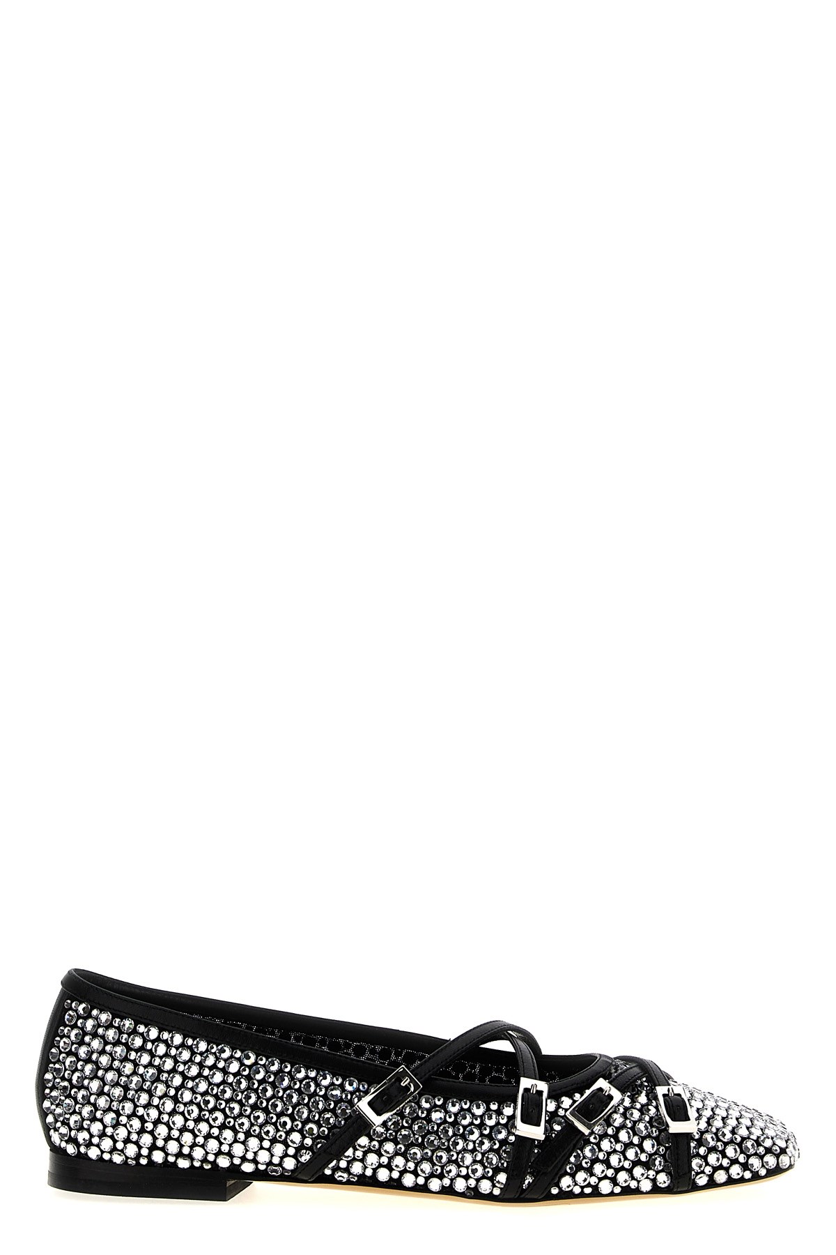 Mach&mach Crystal Net Square Toe Ballerinas With Straps 10mm By Mach