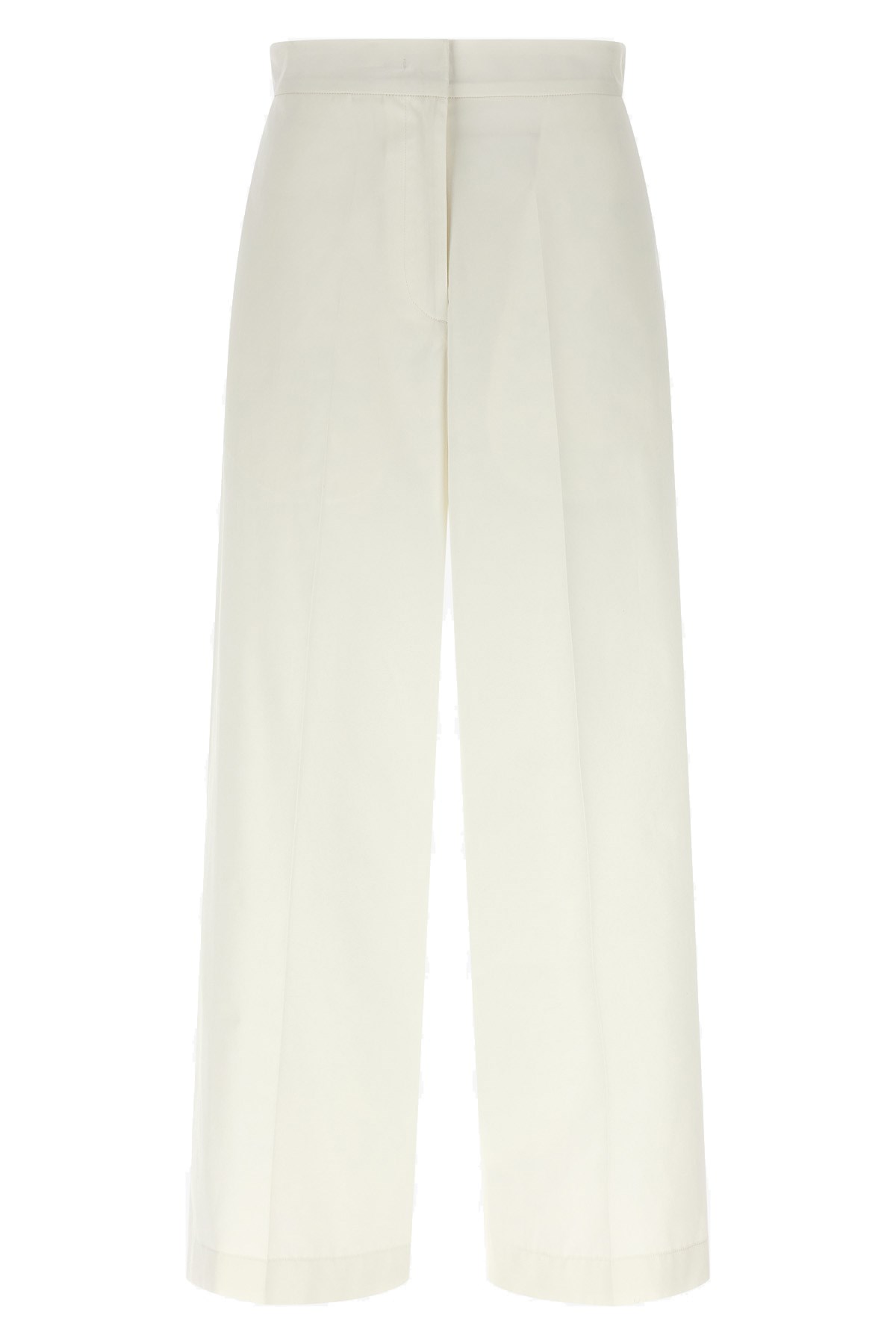 Fabiana Filippi Mid-waist White Cotton Trousers In White