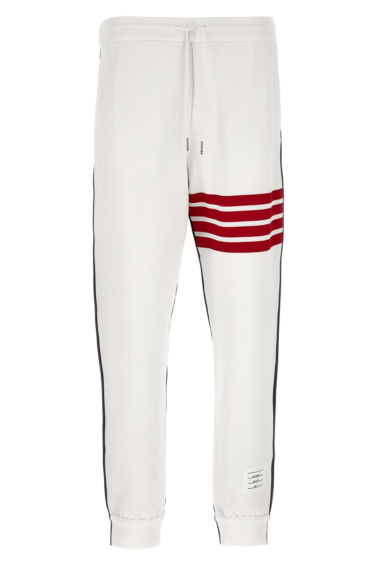 Thom Browne White 4 Bar Joggers