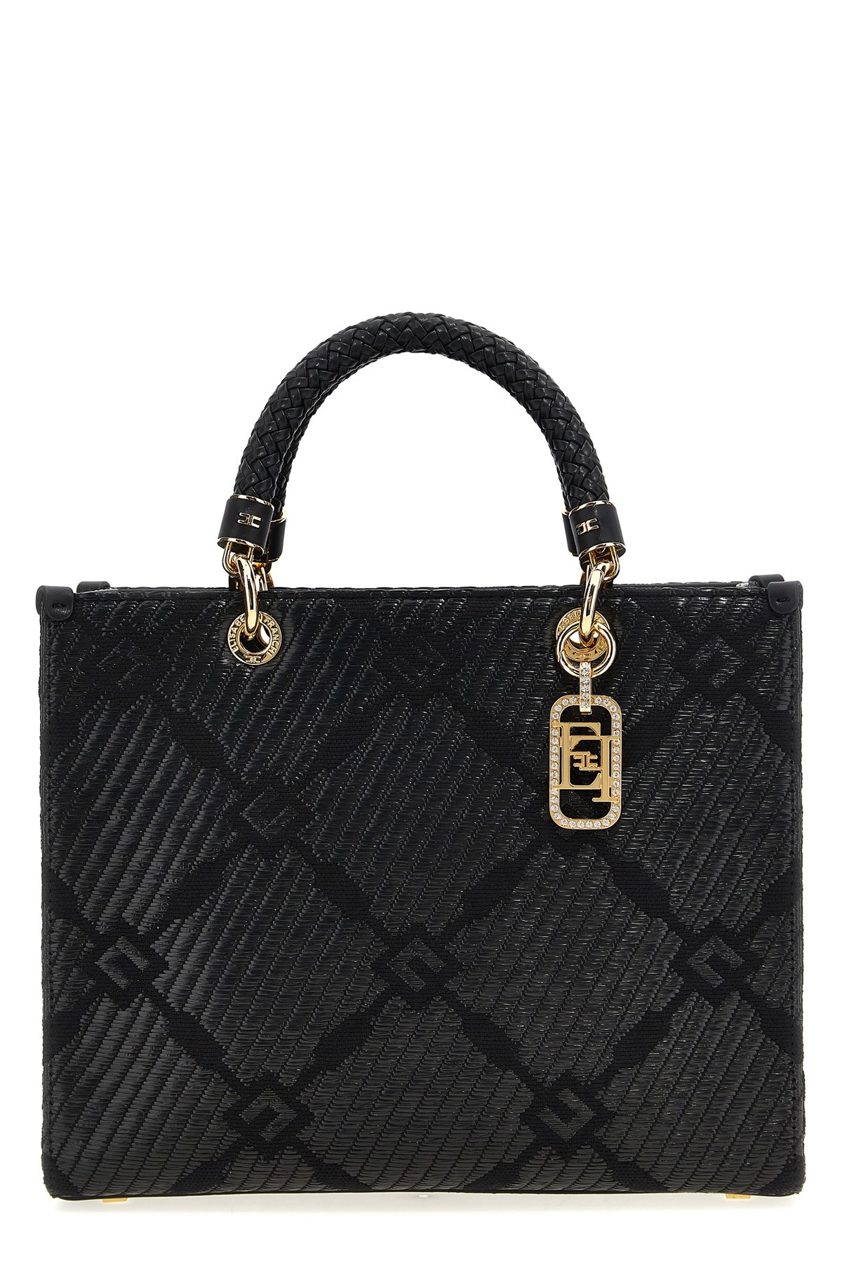 Elisabetta Franchi Textured Finish Tote With Top Handle