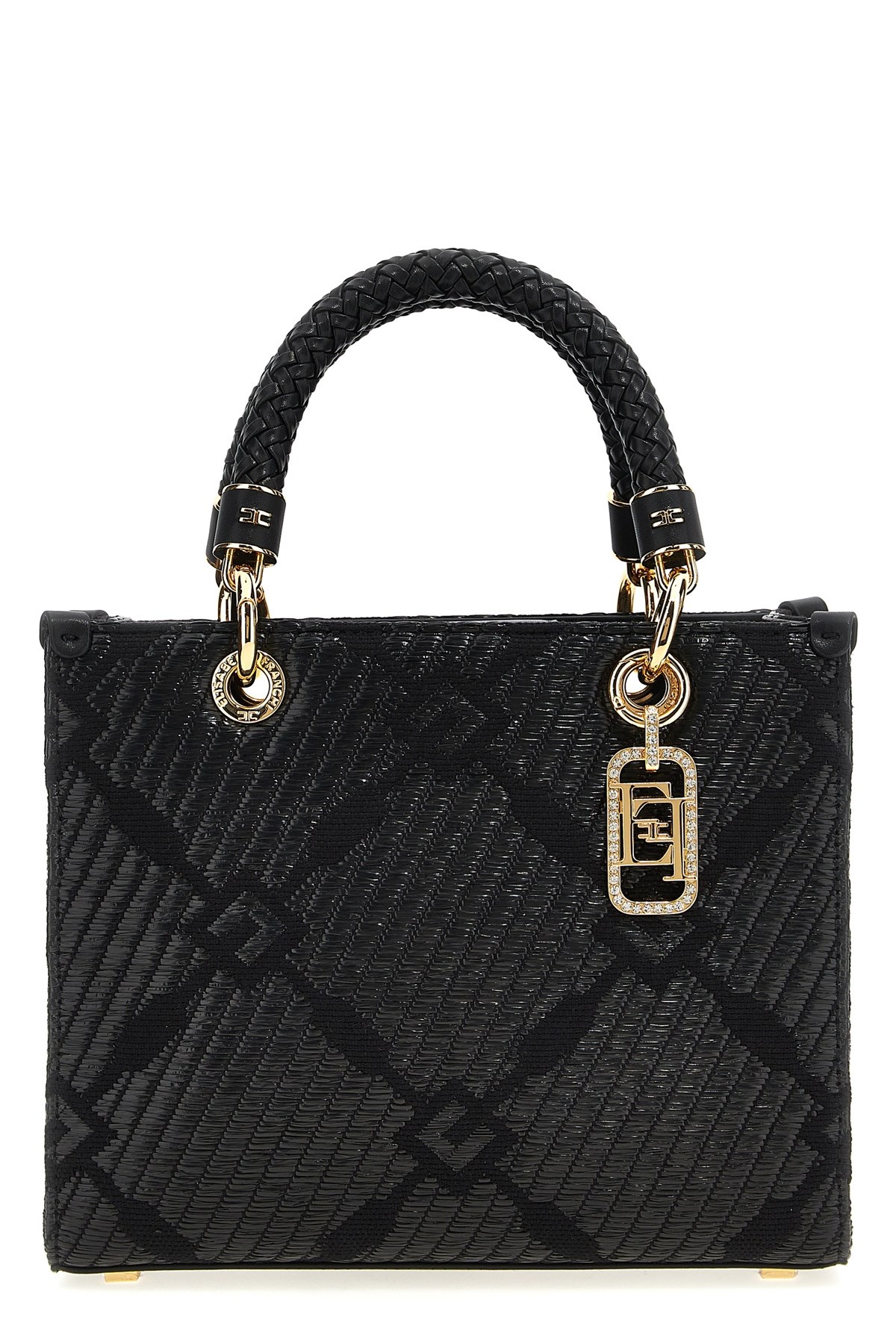 Elisabetta Franchi Textured Finish Tote With Top Handle