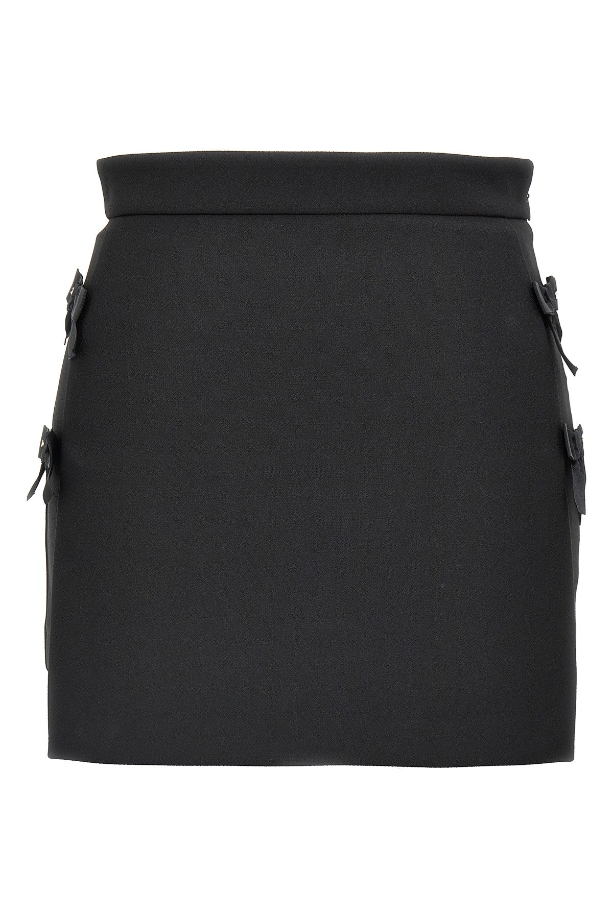 Elisabetta Franchi Bow Side Embellishments Mini Skort In Black