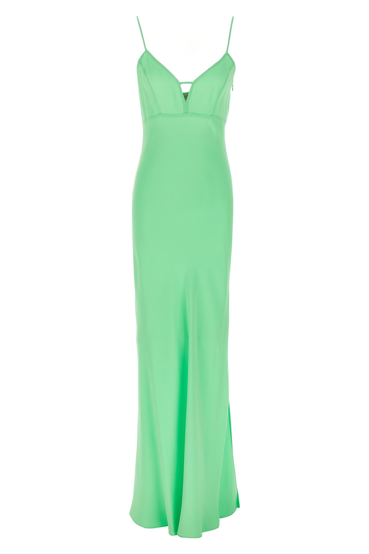 Twinset Twin Set Maxi Satin Dress In Green
