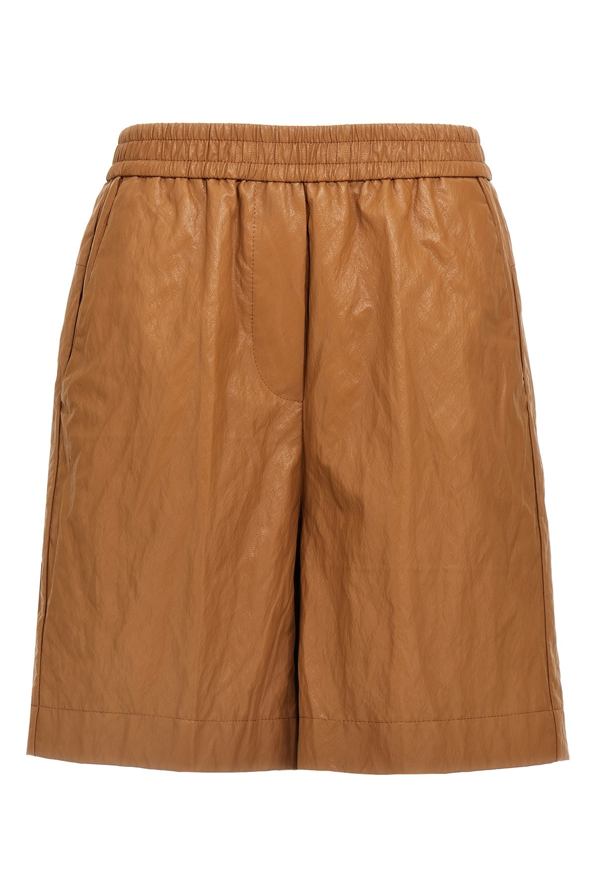 Nude Leather-effect Bermuda Shorts Bermuda And Short