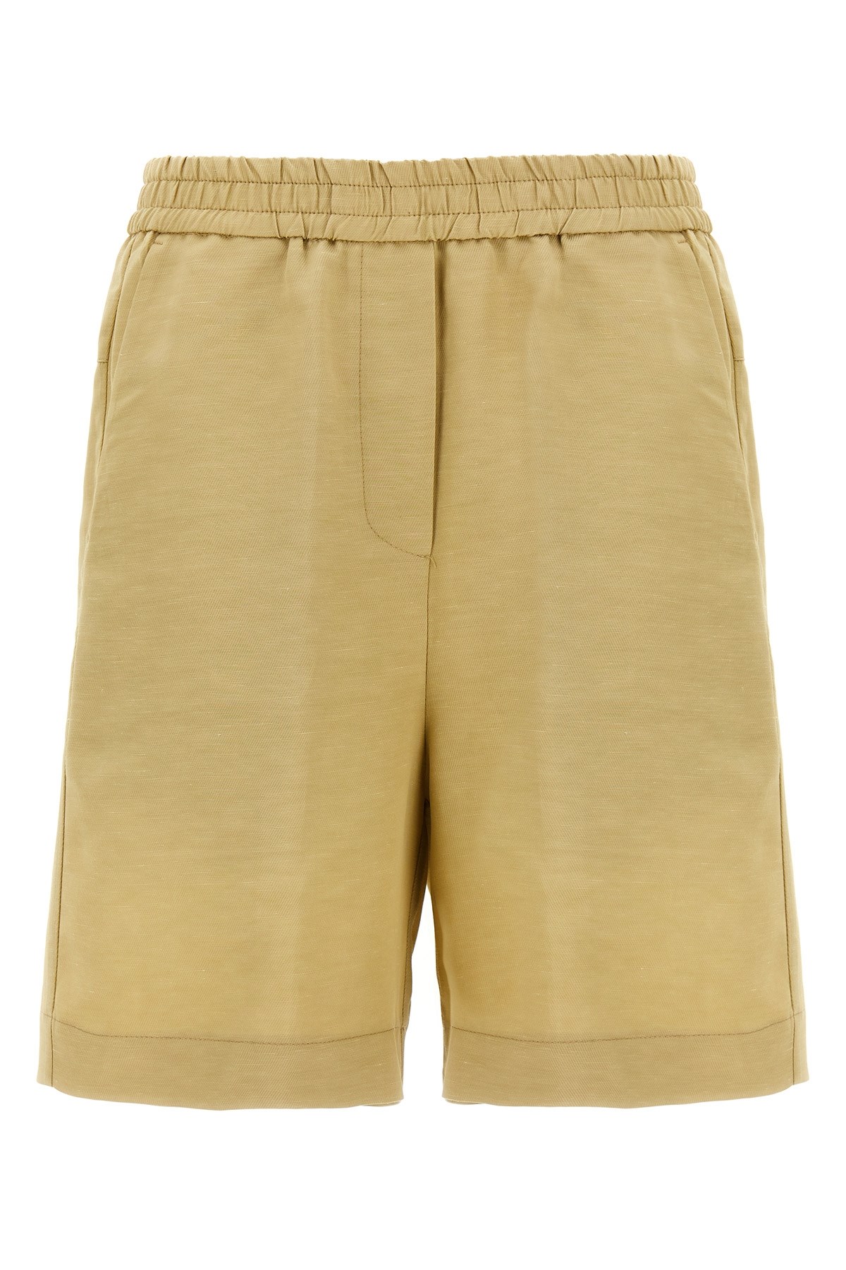 Nude Linen Bermuda Shorts Bermuda And Short Beige