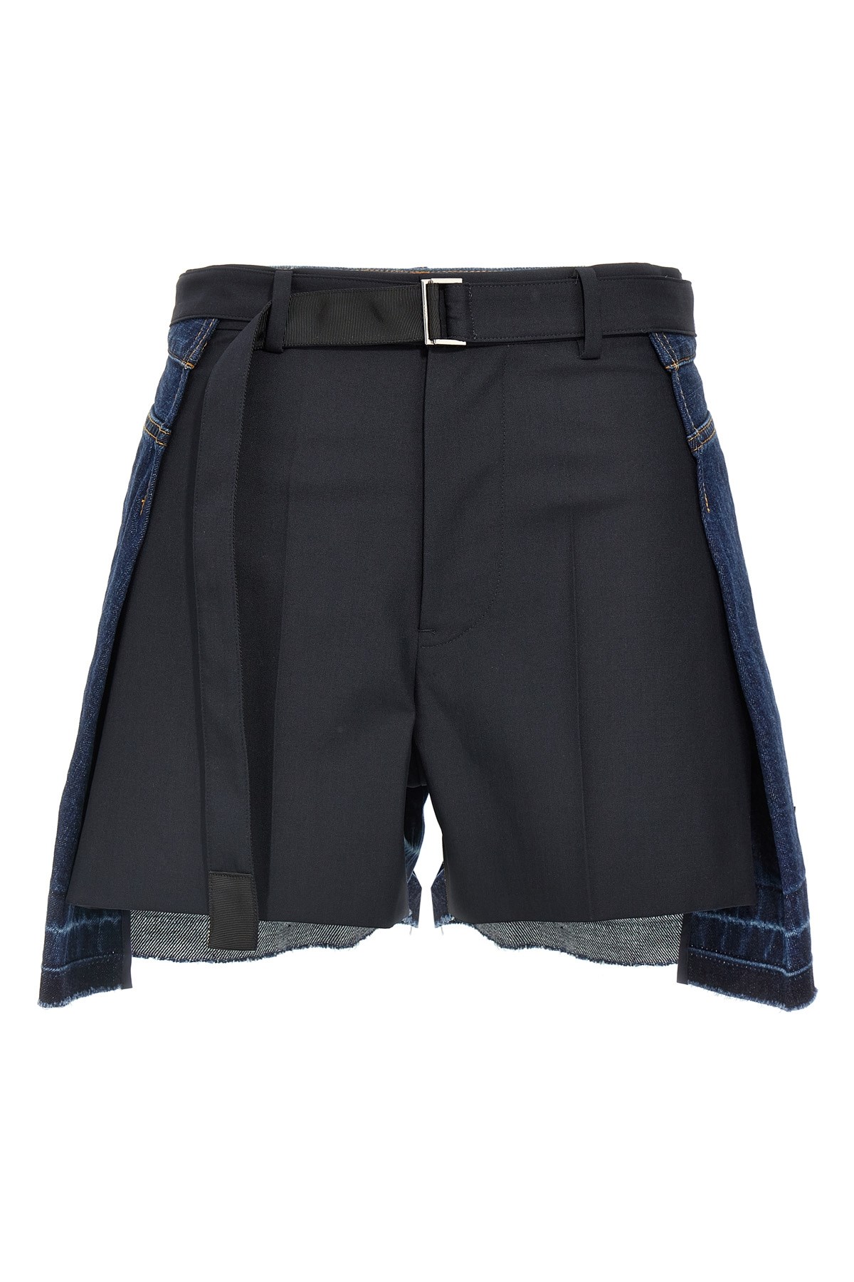 Shop Sacai Wool Insert Shorts