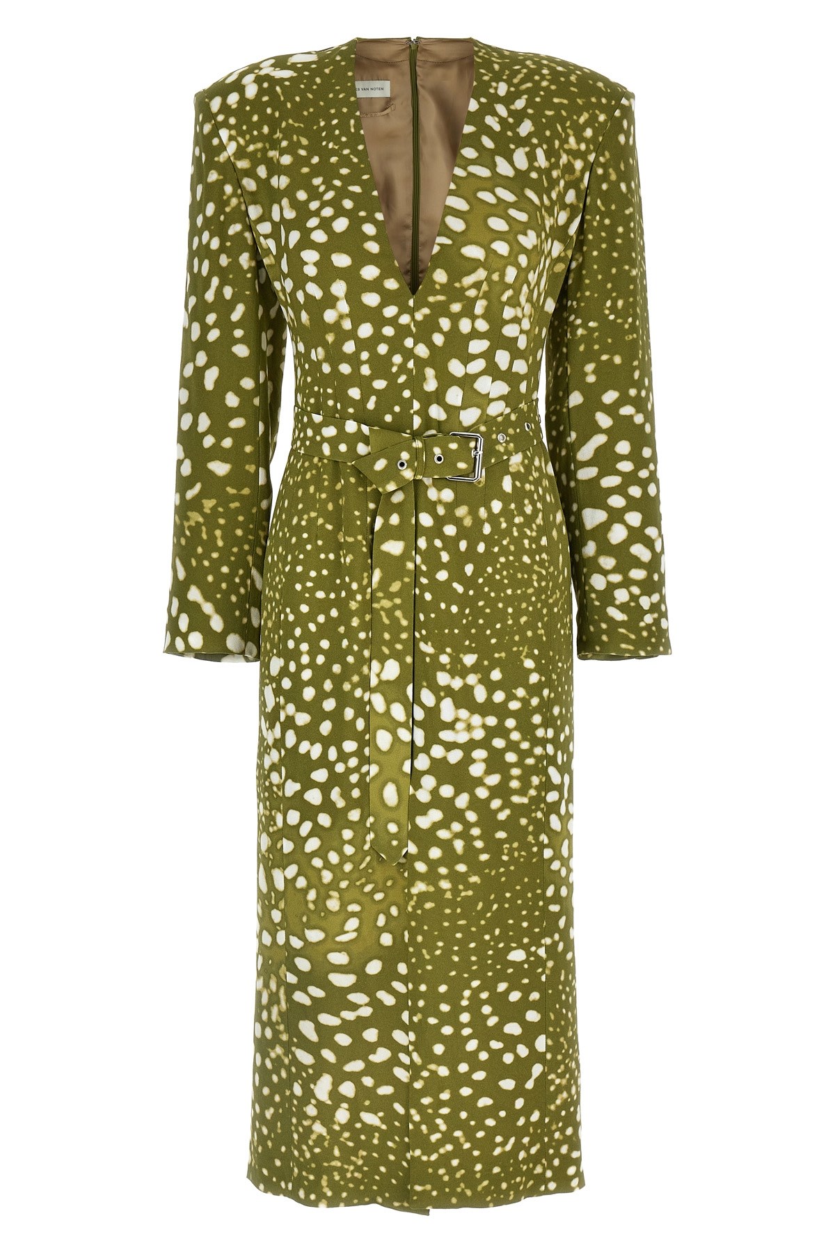 Dries Van Noten V-neck Belted Midi Dress