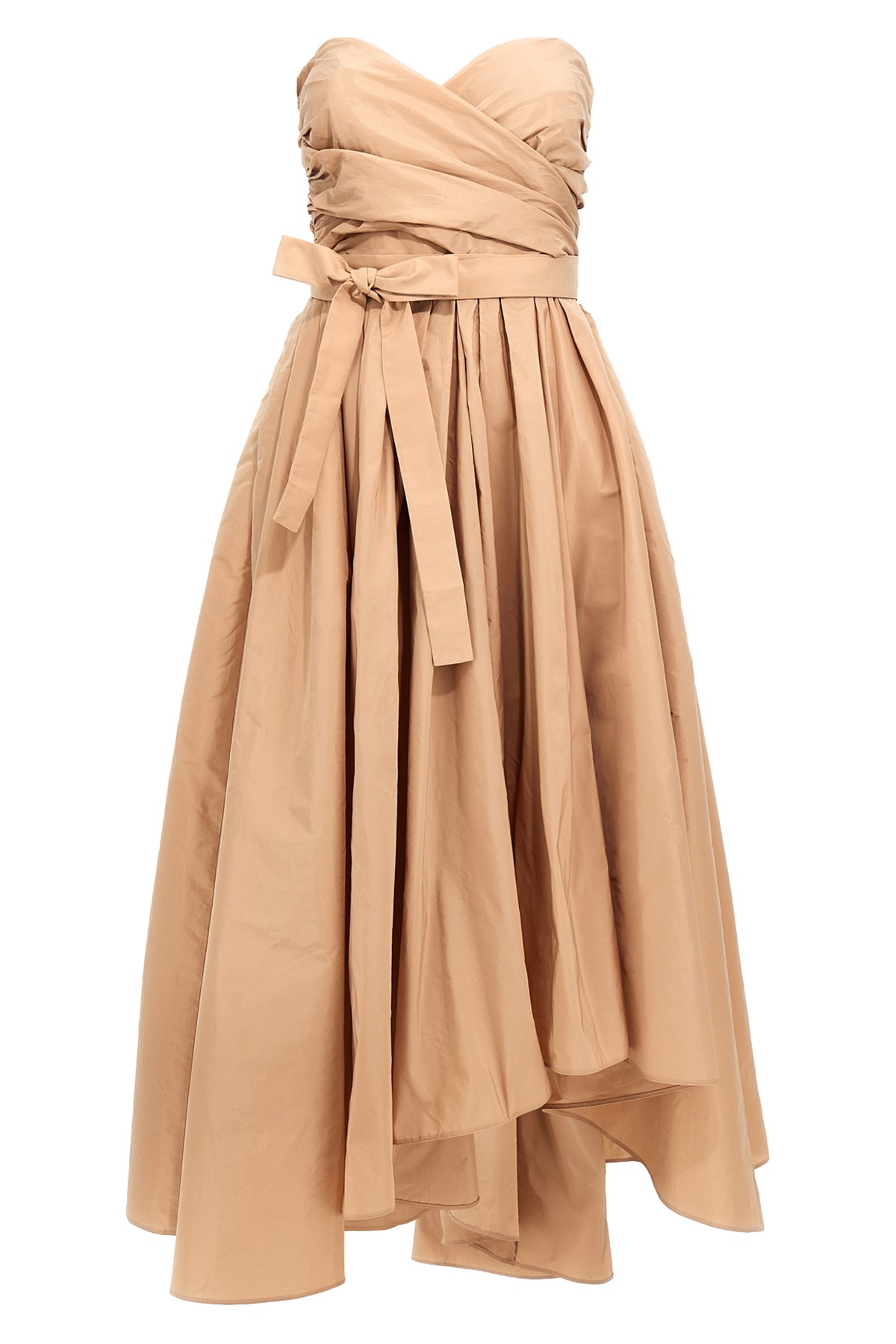 Pinko Robe De Cérémonie En Taffetas À Encolure Caur In Brown