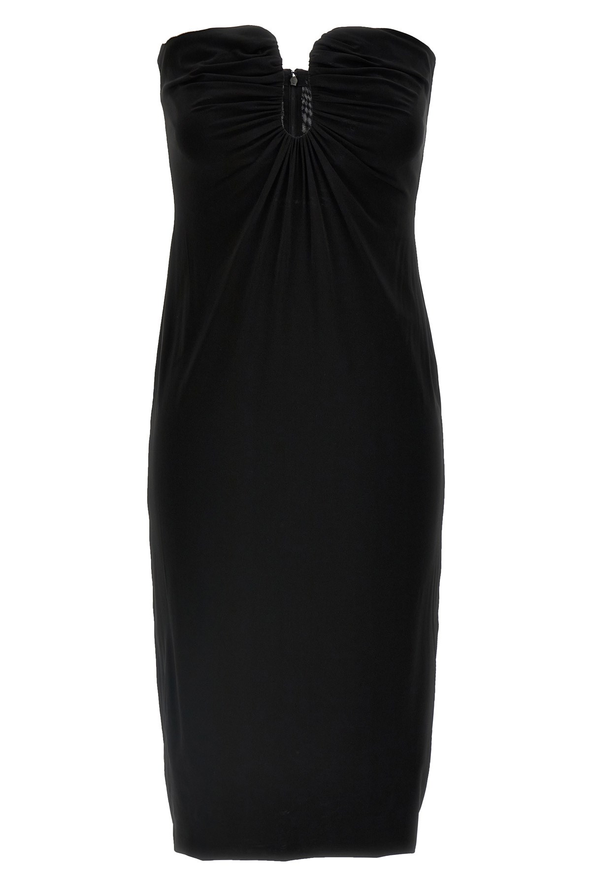Pinko Fitted Black Stretch Viscose Midi Dress