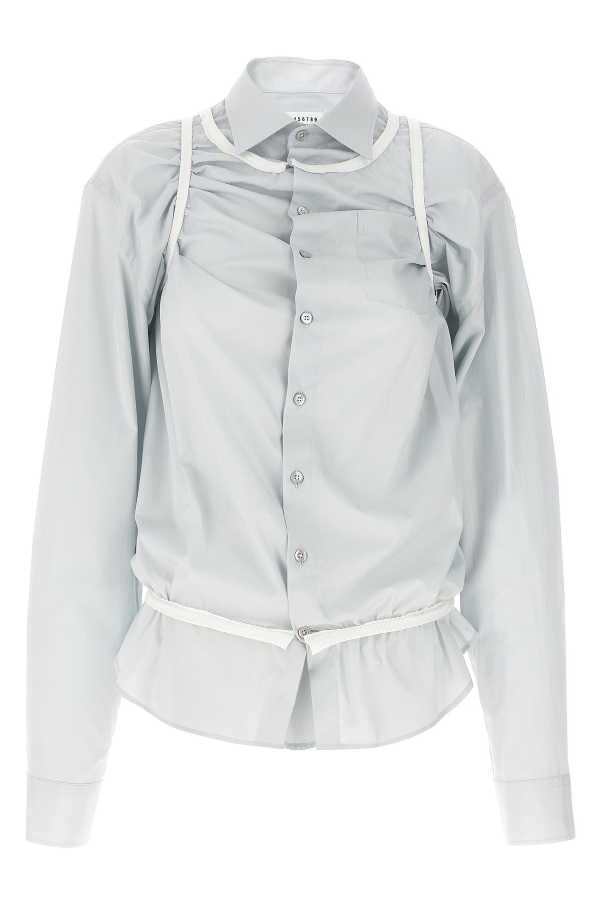 Maison Margiela Layered Shirt With Chest Pocket And Peplum Hem