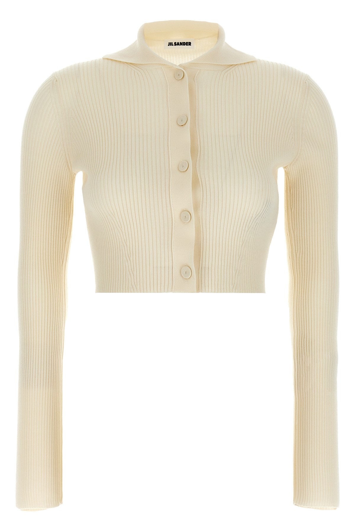Jil Sander Ribbed Stretch Wool And Viscose Blend Cardigan