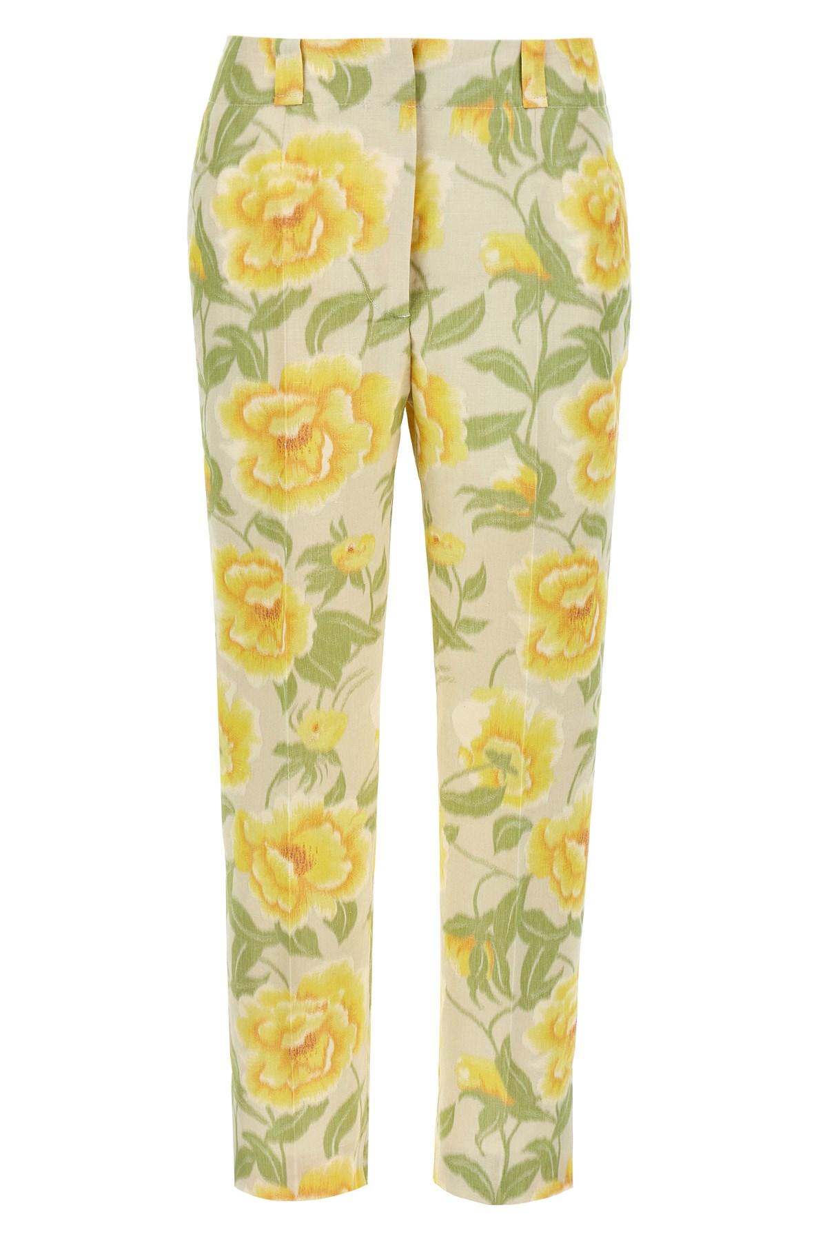Kenzo Floral Pattern Cropped Length Pants In Multi