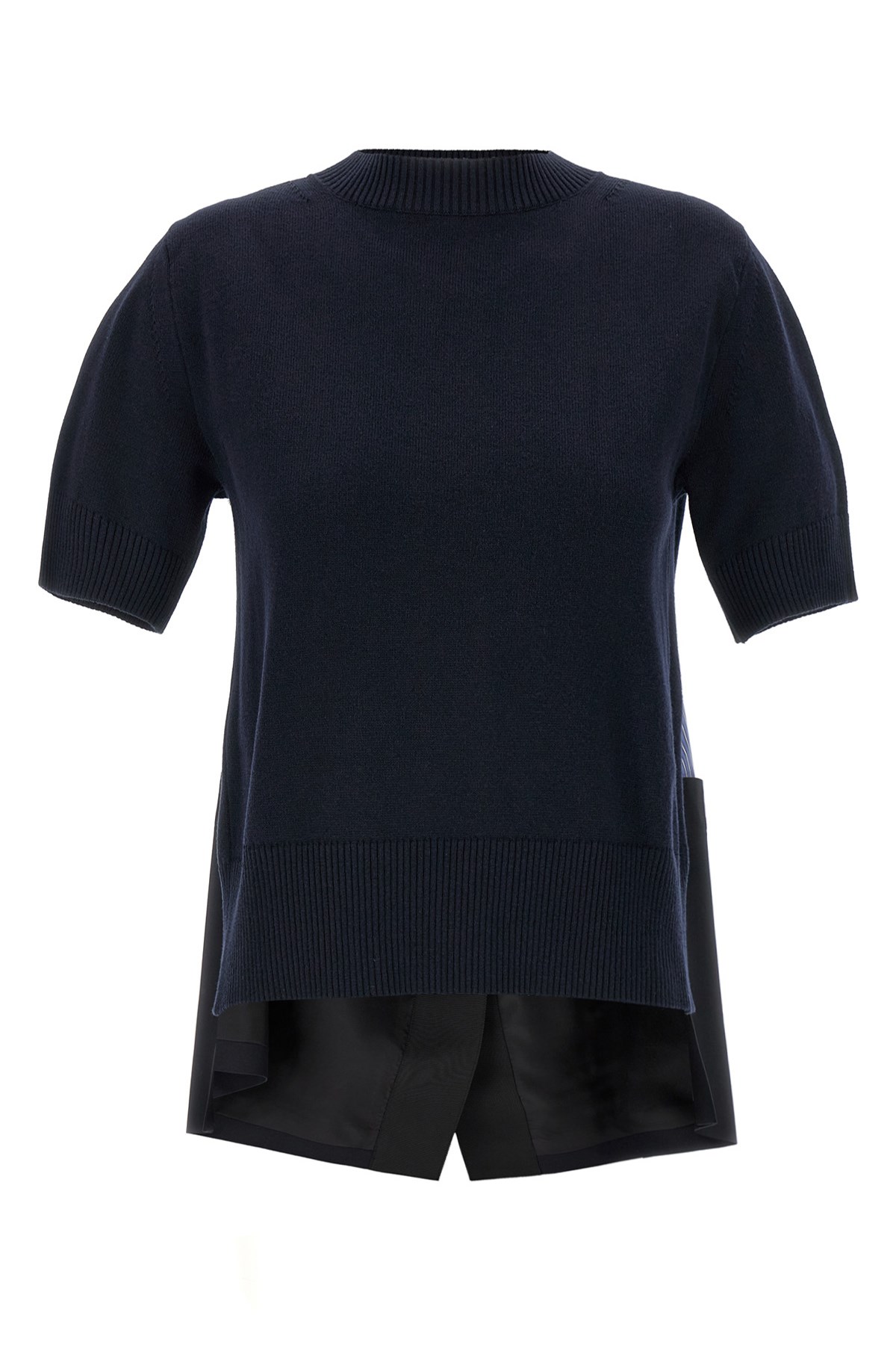 Sacai Patchwork Sweater Sweaters And Cardigans Blue In Black