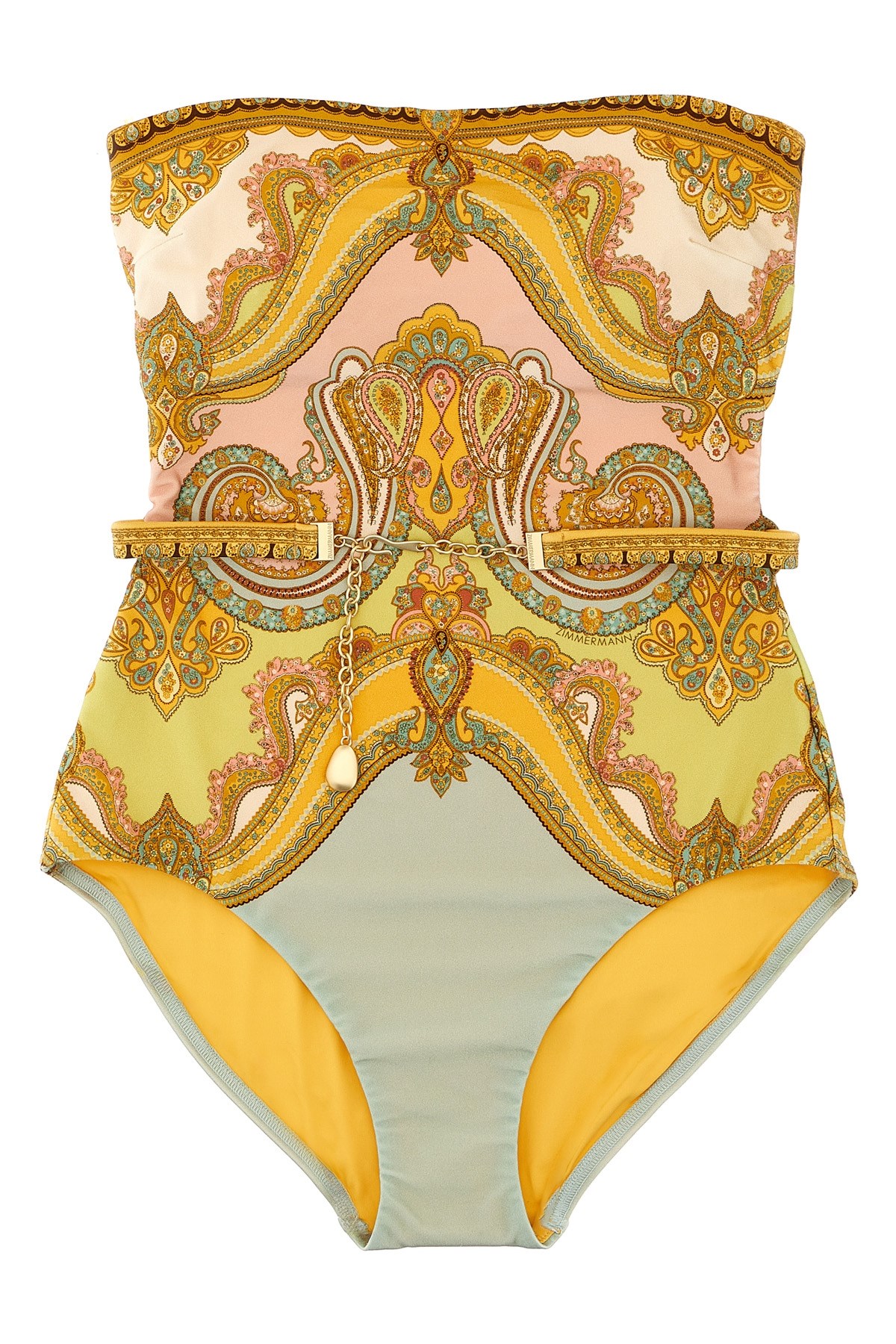 Zimmermann Chain Trim Bandeau One-piece Swimsuit