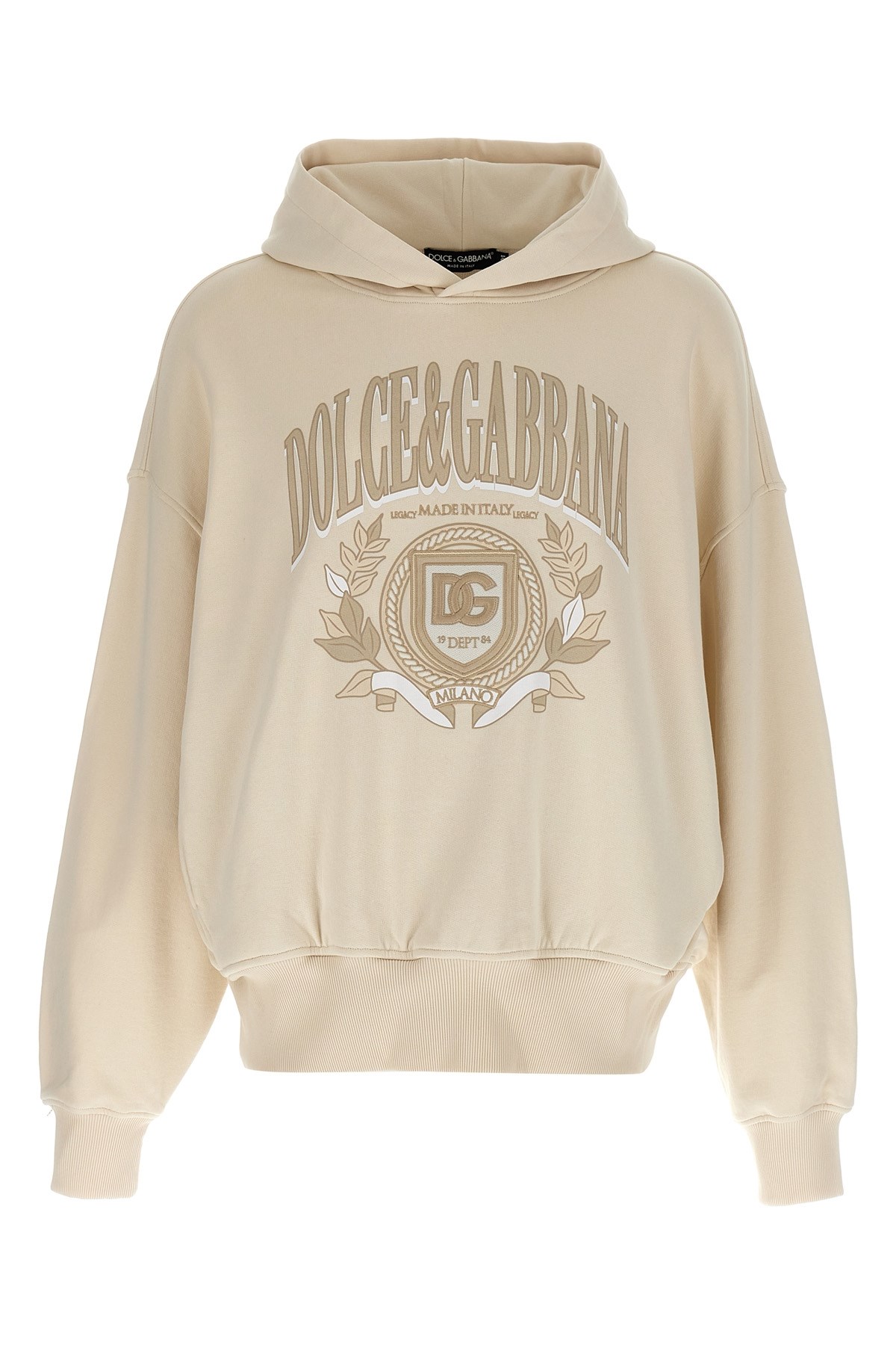Dolce & Gabbana Beige Embroidered Hoodie