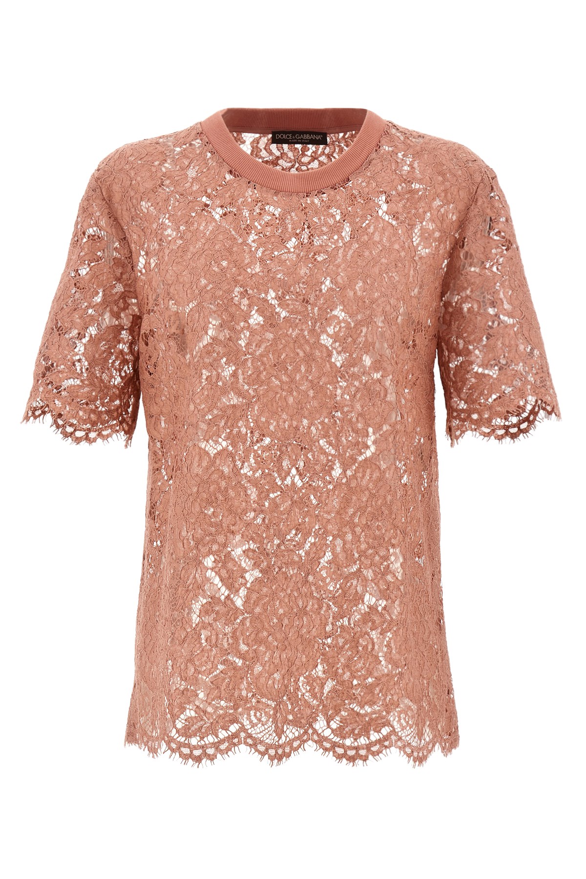 Dolce & Gabbana Dolce&gabbana Pink Lace T Shirt
