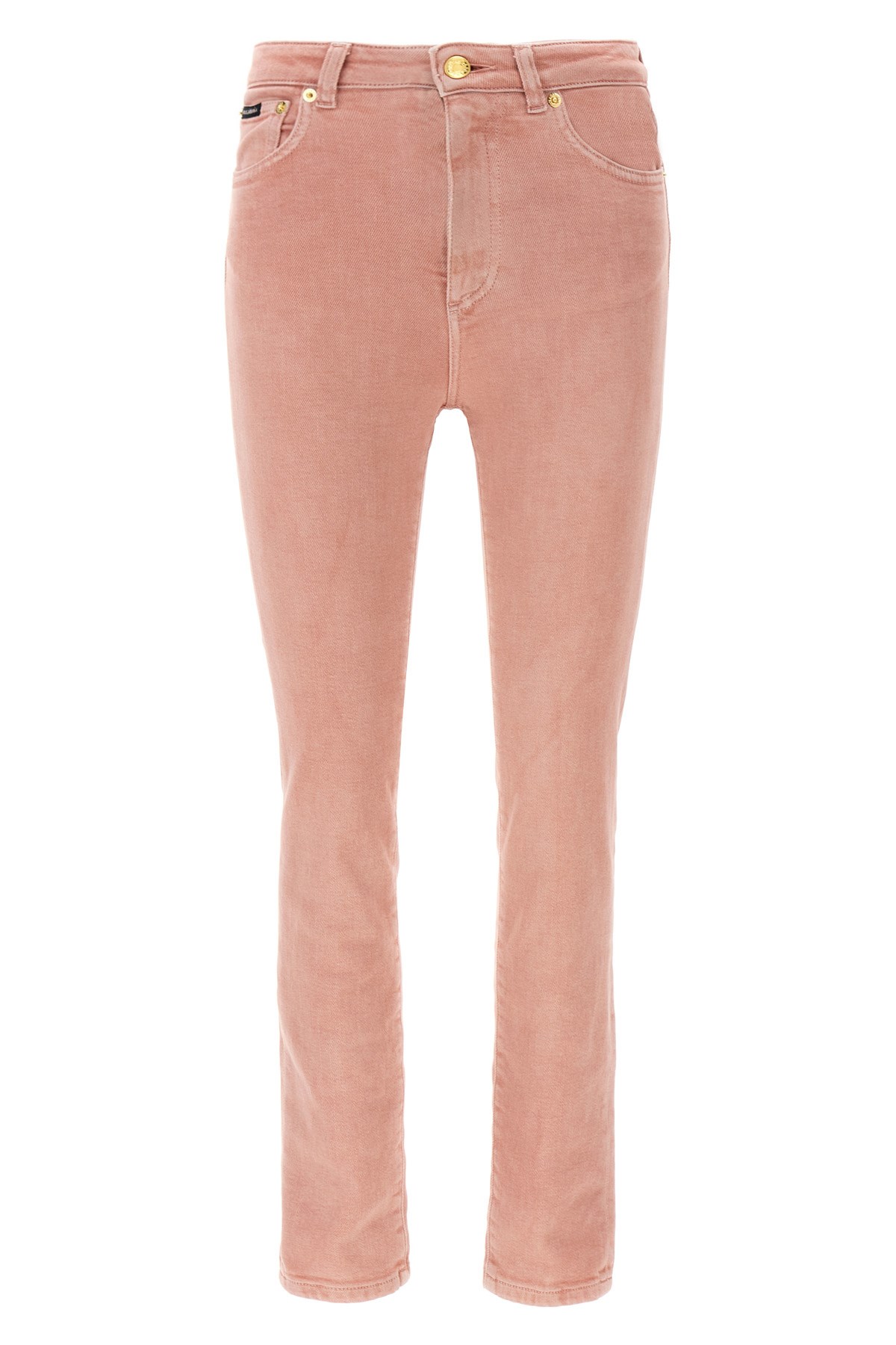 Dolce & Gabbana Artisanal Stretch Denim High-waist Jeans In Pink