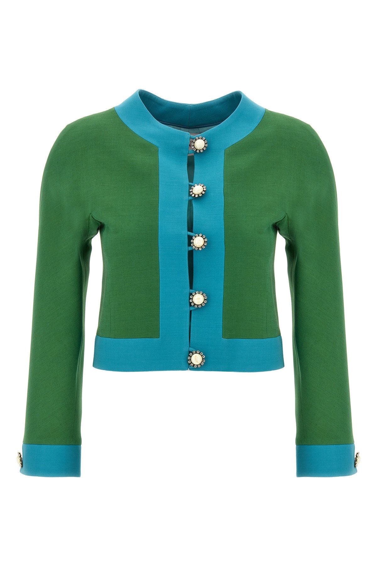 Valentino Short Green And Turquoise Jacket