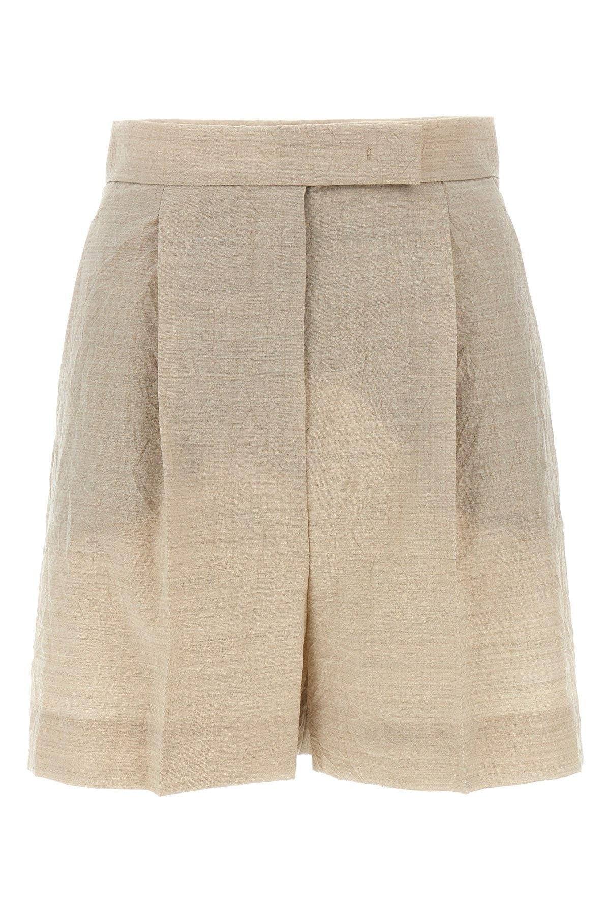 Max Mara Front Pleated Shorts With Back Buttoned Pockets