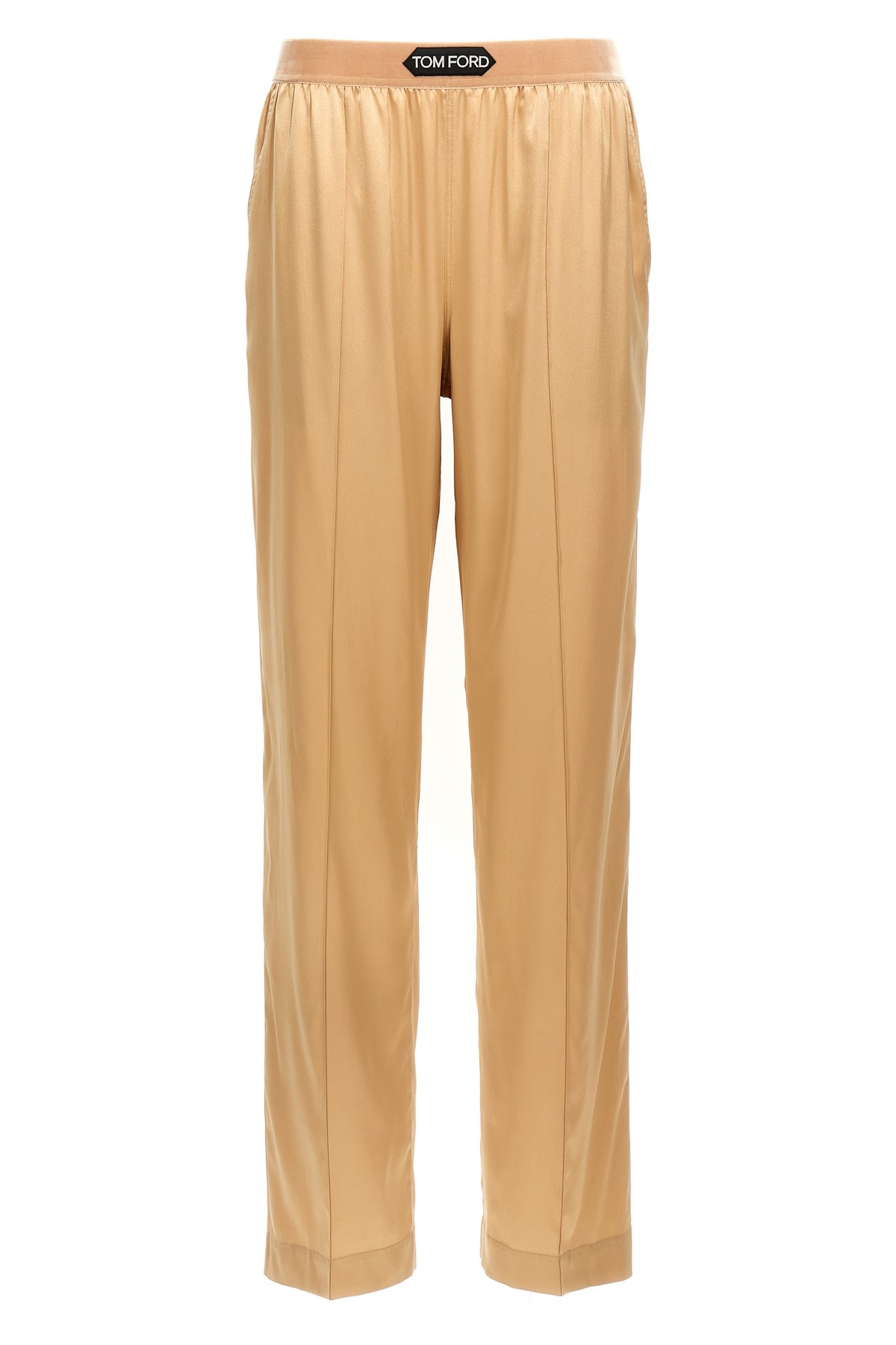Tom Ford Silk Pants In Brown