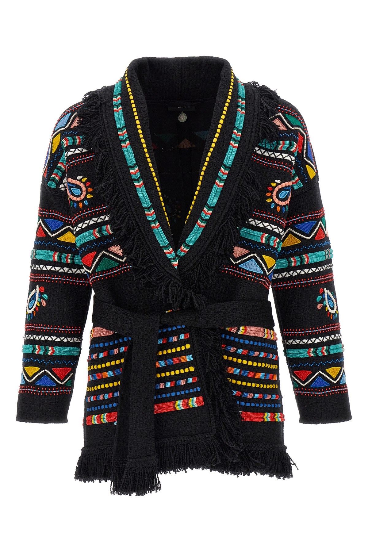 Alanui Memories Of The Savannah Cardigan In Black Multi In Black