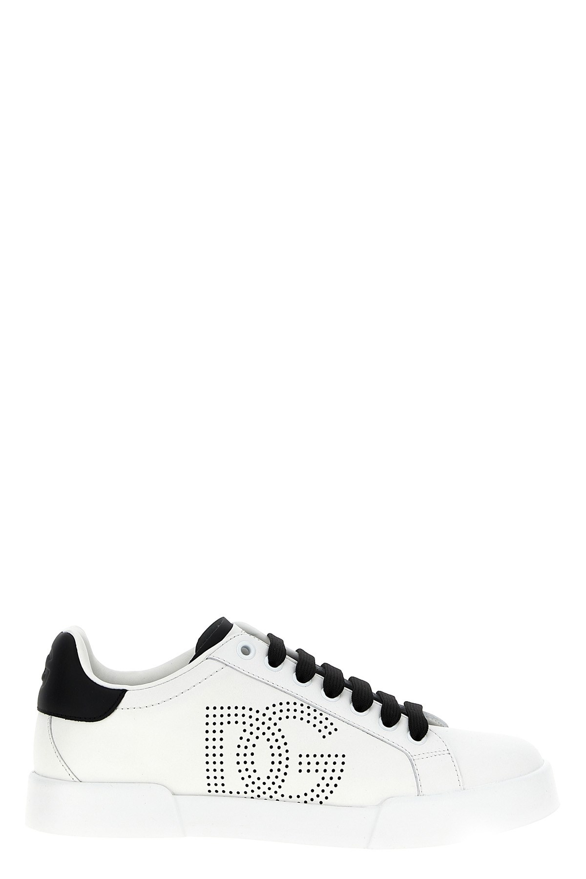Dolce & Gabbana 'portofino Light' White Sneakers With Perforated Logo On The Side And Logo Patch On The Tongue