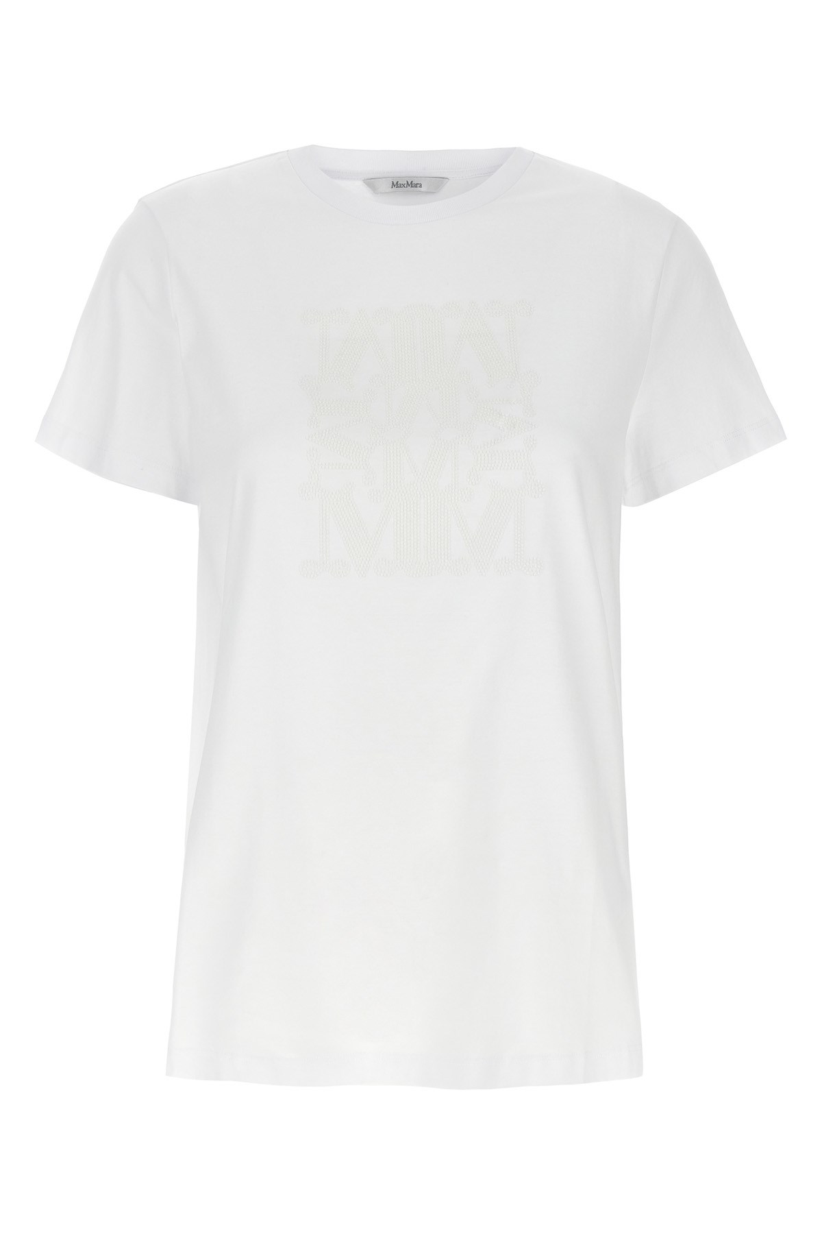 Max Mara Crew Neck Short Sleeves Casual Style Top In White