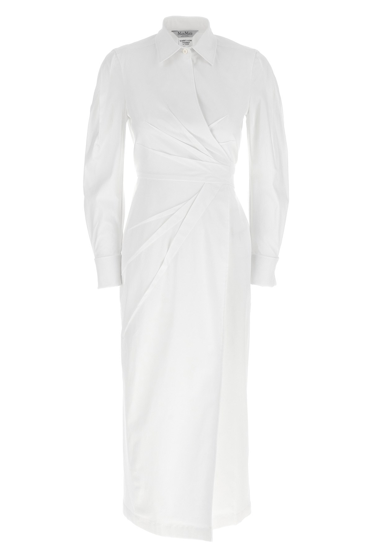 Max Mara Wrap Design Dress Buttoned Cuffs In White