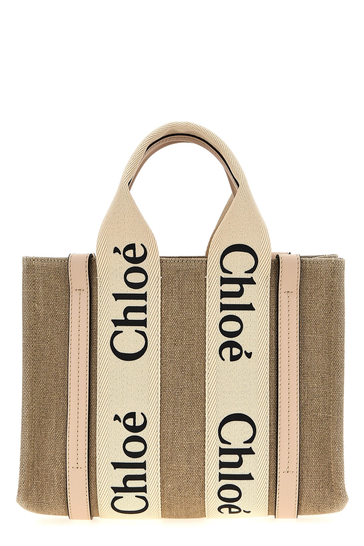 Chloé Chloè Woody Small Canvas And Leather Tote Bag