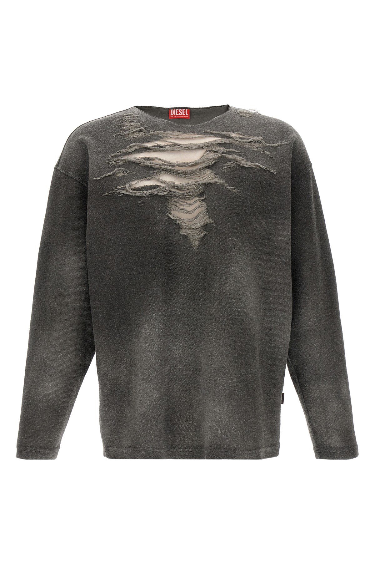 Diesel Felpa S-ruben In Misto Cotone Stretch Grigio Uomo