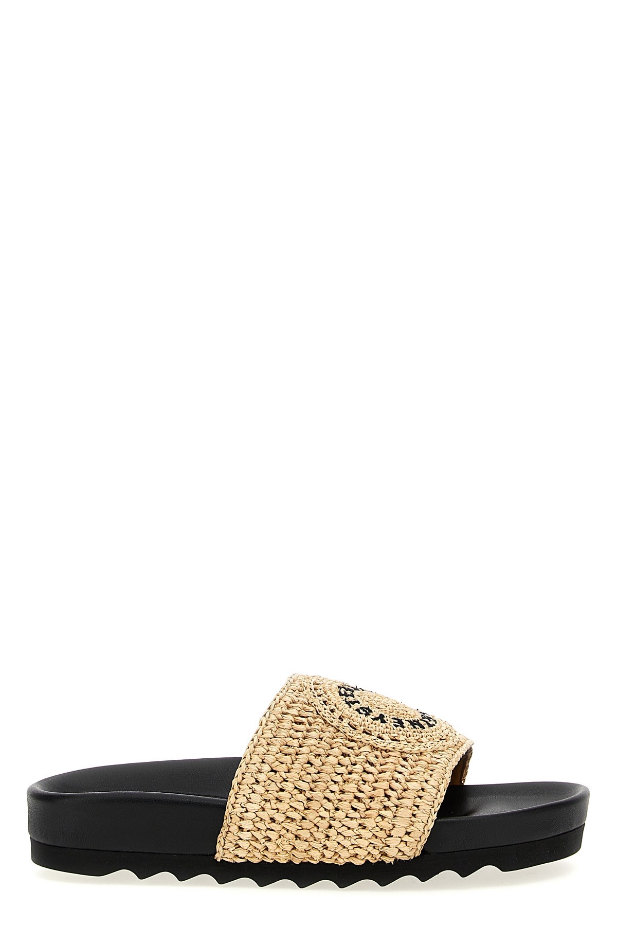 Stella Mccartney Raffia Woven Strap Flat Sole Slippers