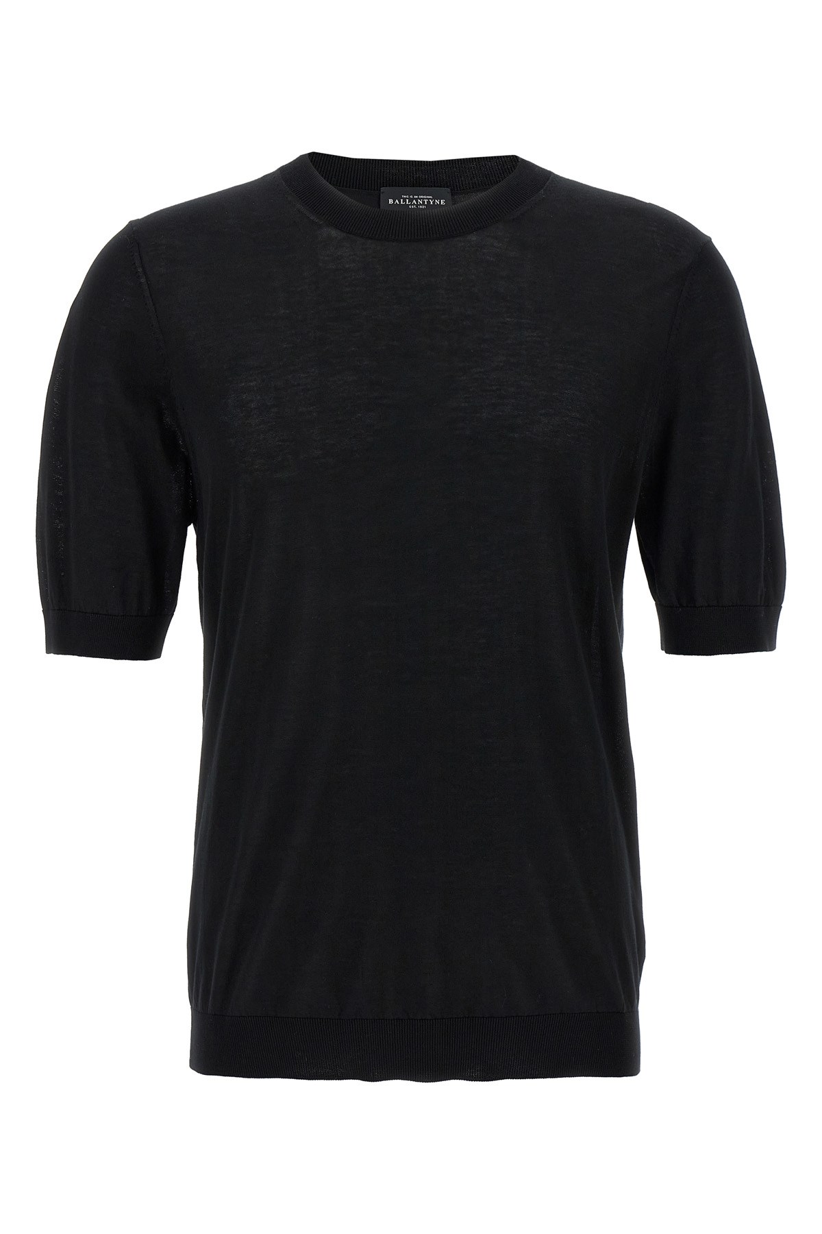 Ballantyne Black R Neck Sweater In Black