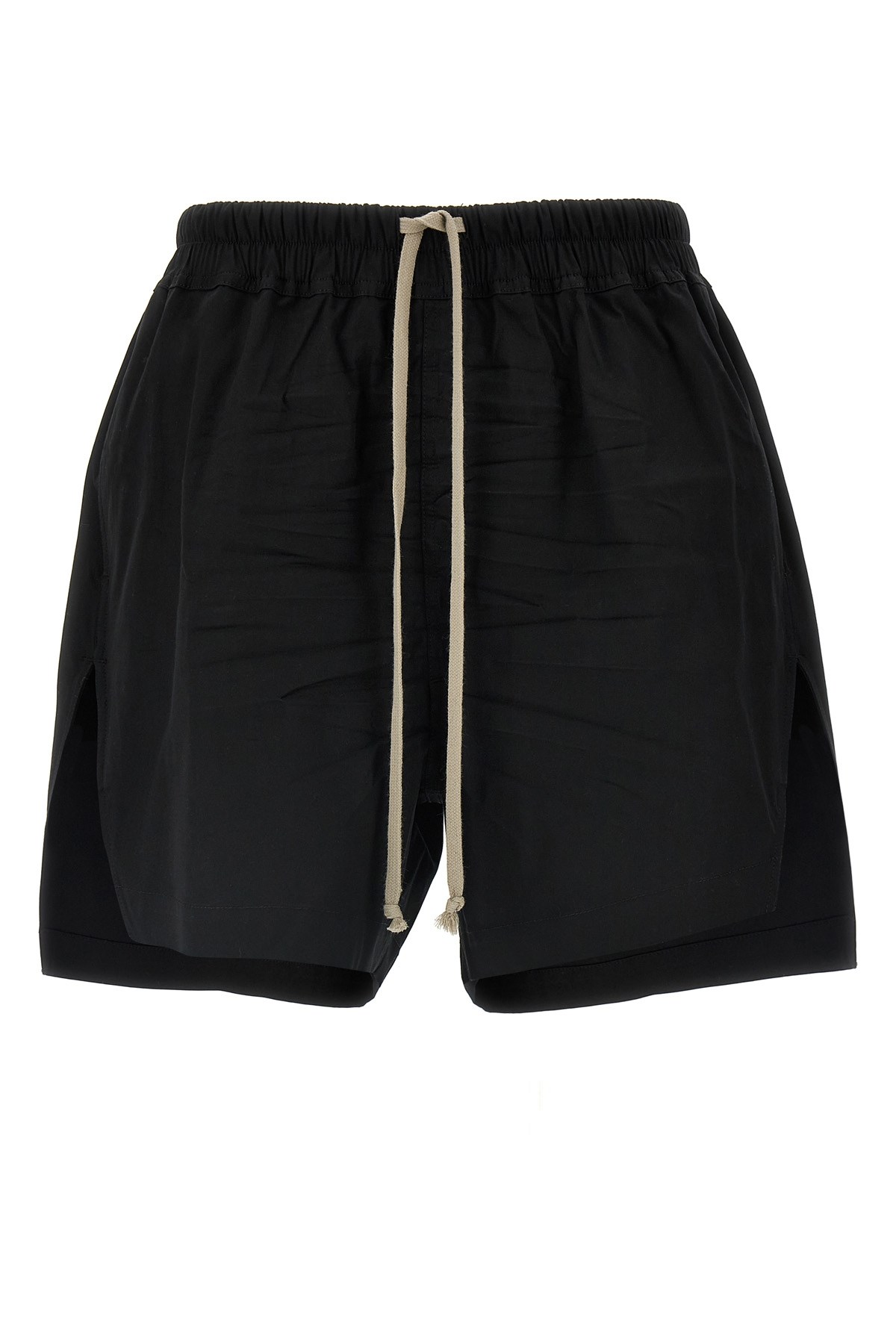 Rick Owens Black Porterville Blister Leather Shorts