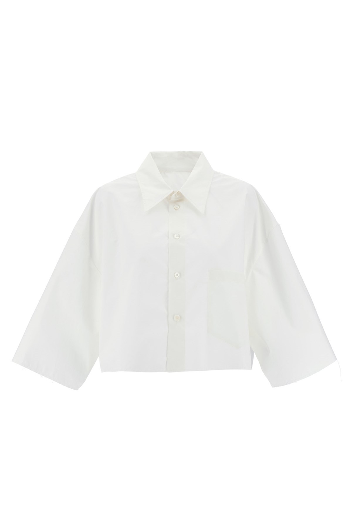 Mm6 Maison Margiela Mm6 By Maison Margiela Cropped White Shirt