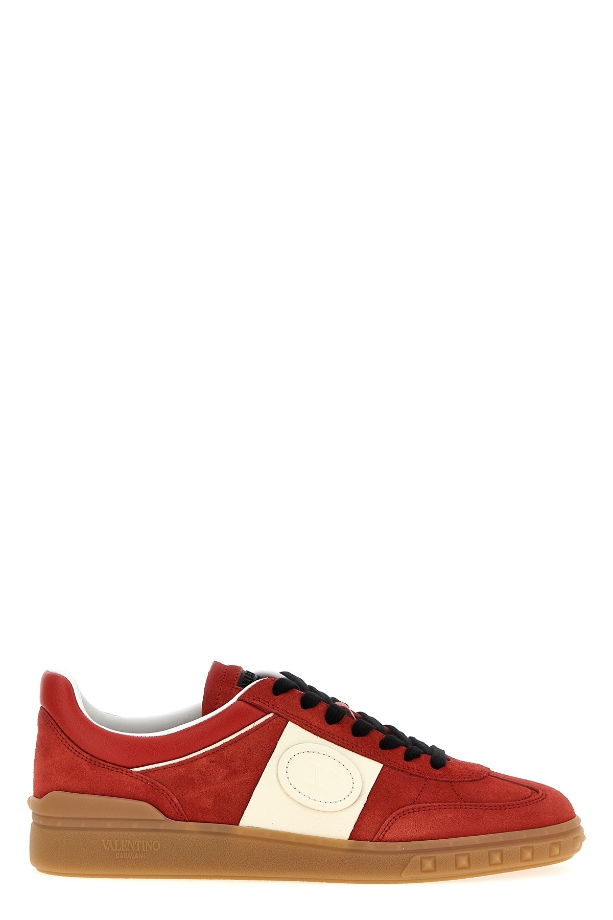 Valentino Garavani Upvillage Low Top Trainer In Split Leather And Calfskin Nappa Leather