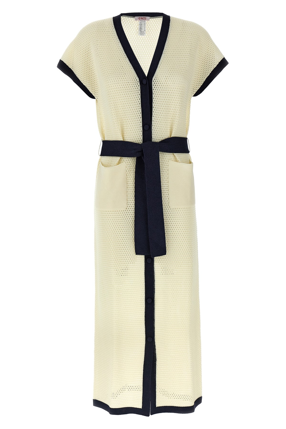 Eres Draped Dress With Pockets And Tie In Neutral