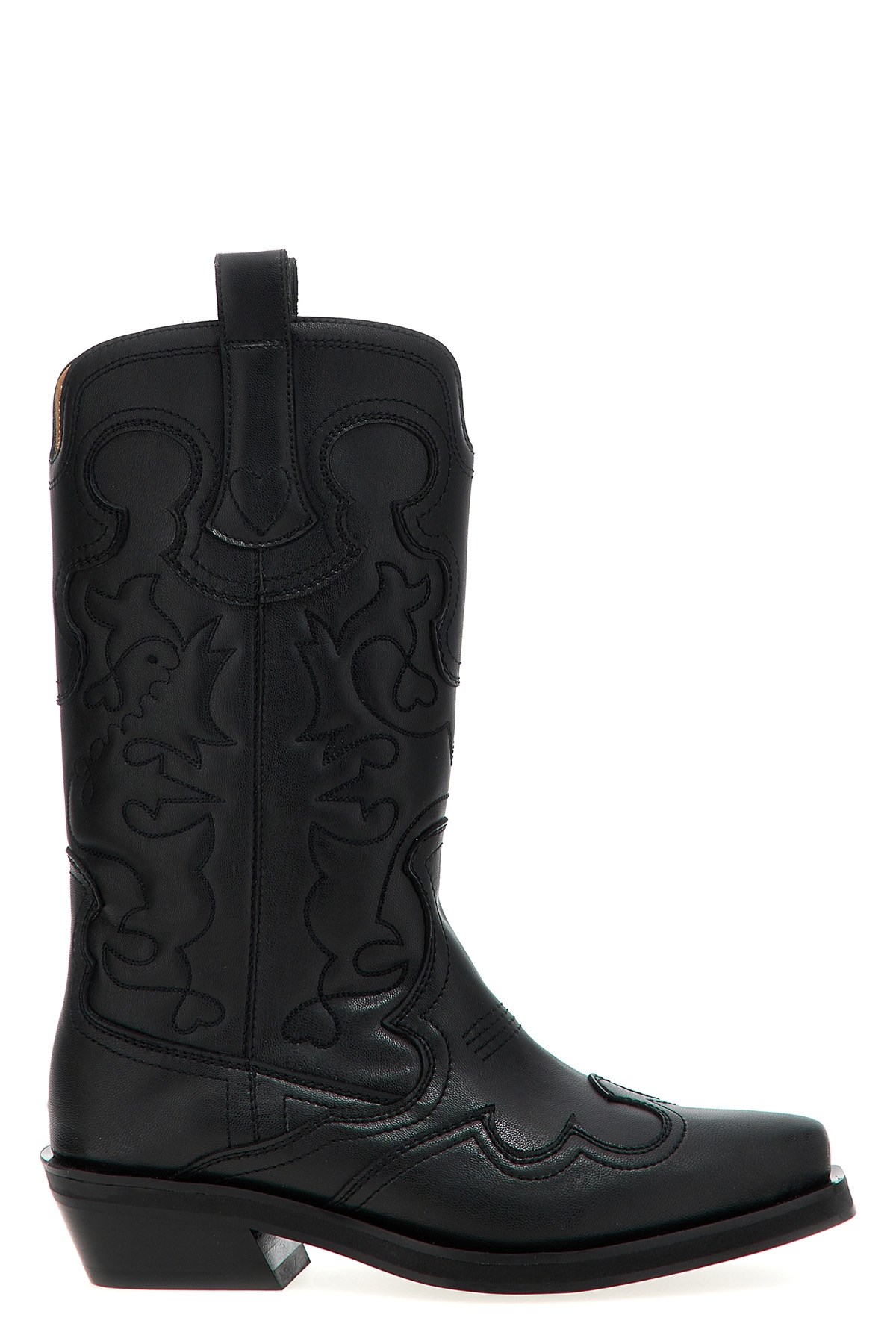 Ganni Embroidered Western Boots Women
