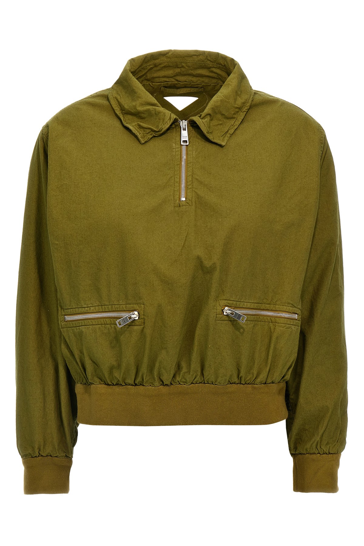 Prada Womens Green Logo-embellished Pull-on Cotton Jacket In Green