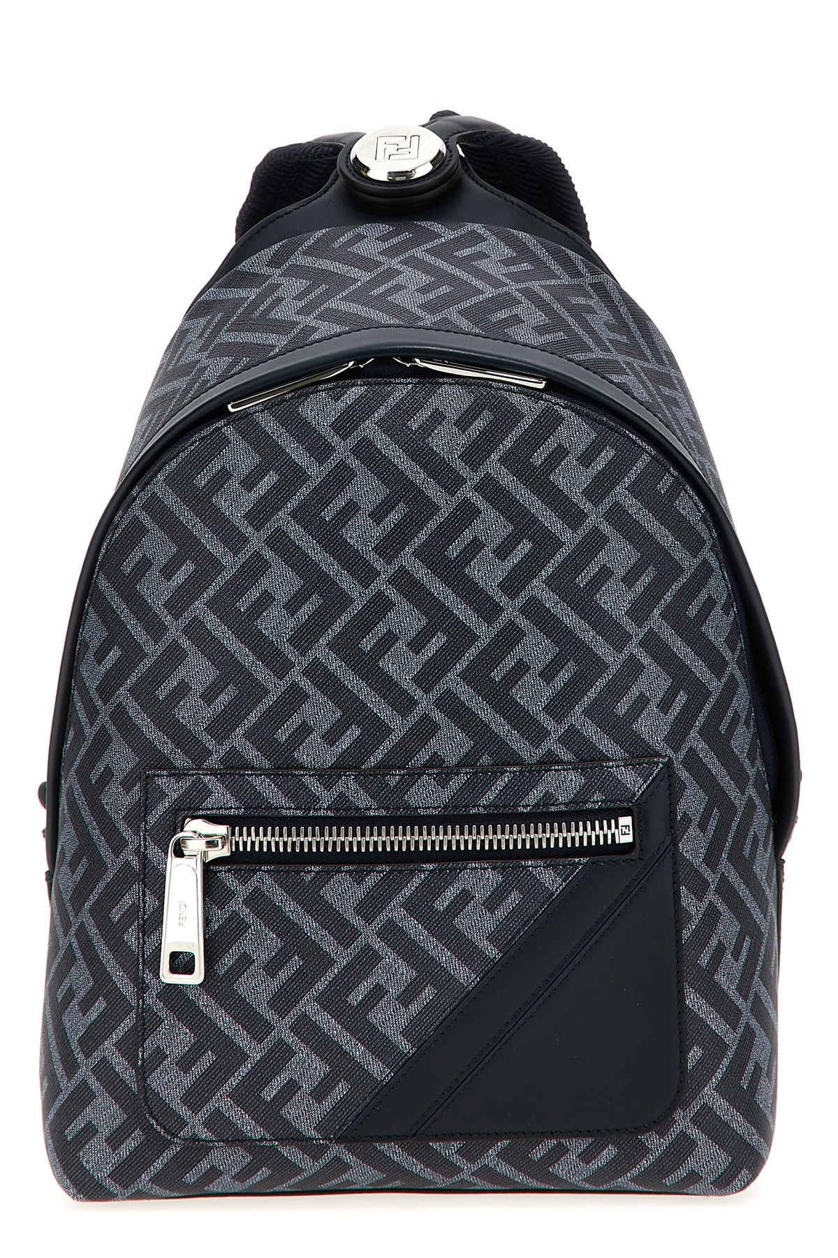 Fendi Blue Chiodo Diagonal Small Backpack