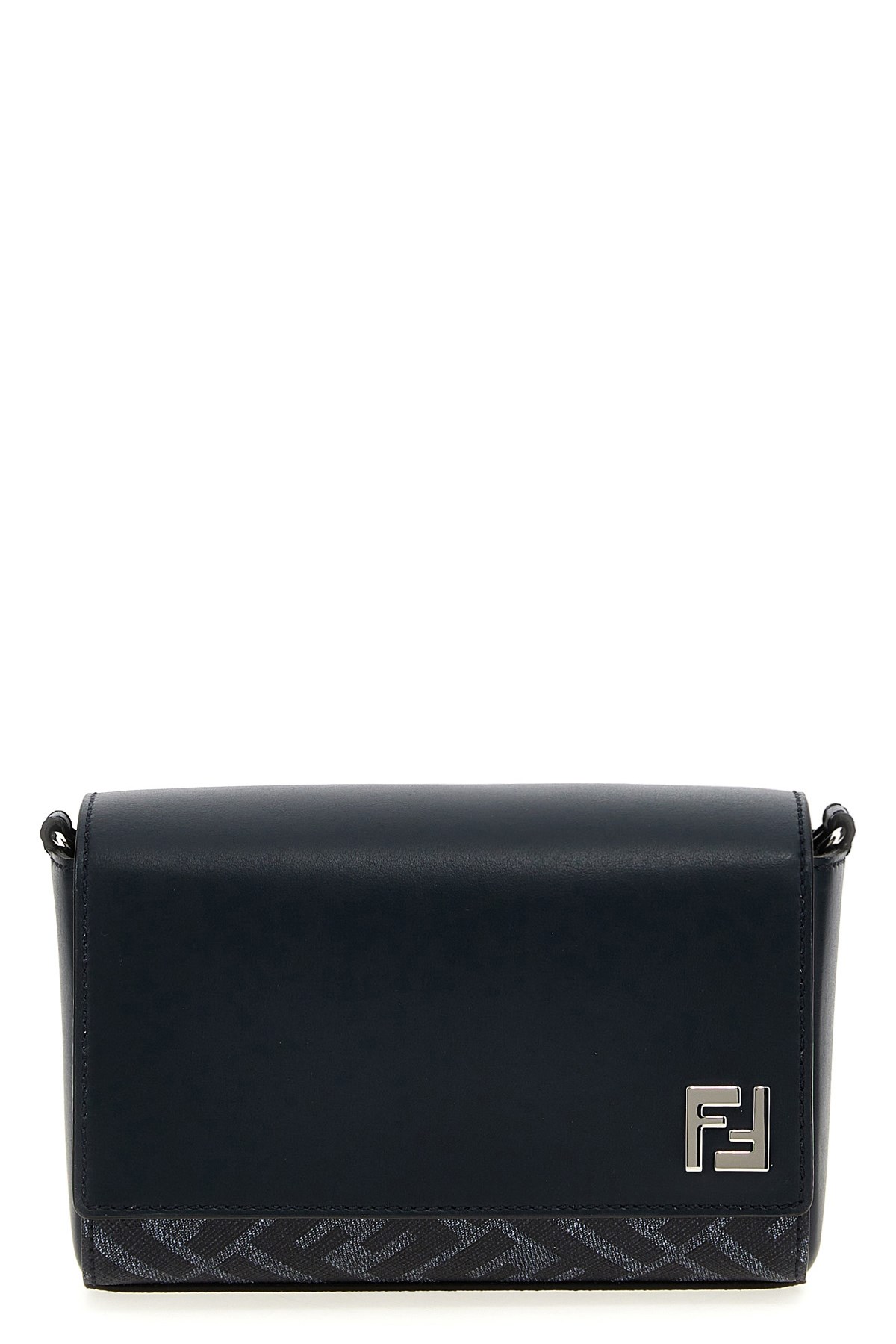 Fendi Compact Bag Squared Ff Crossbody Bags Blue In Pattern