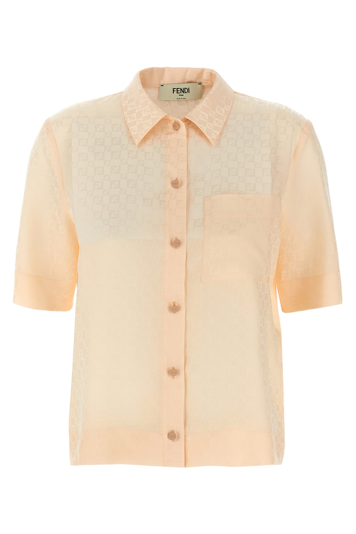 Fendi Silk Shirt With Chest Pocket And Collared Neck
