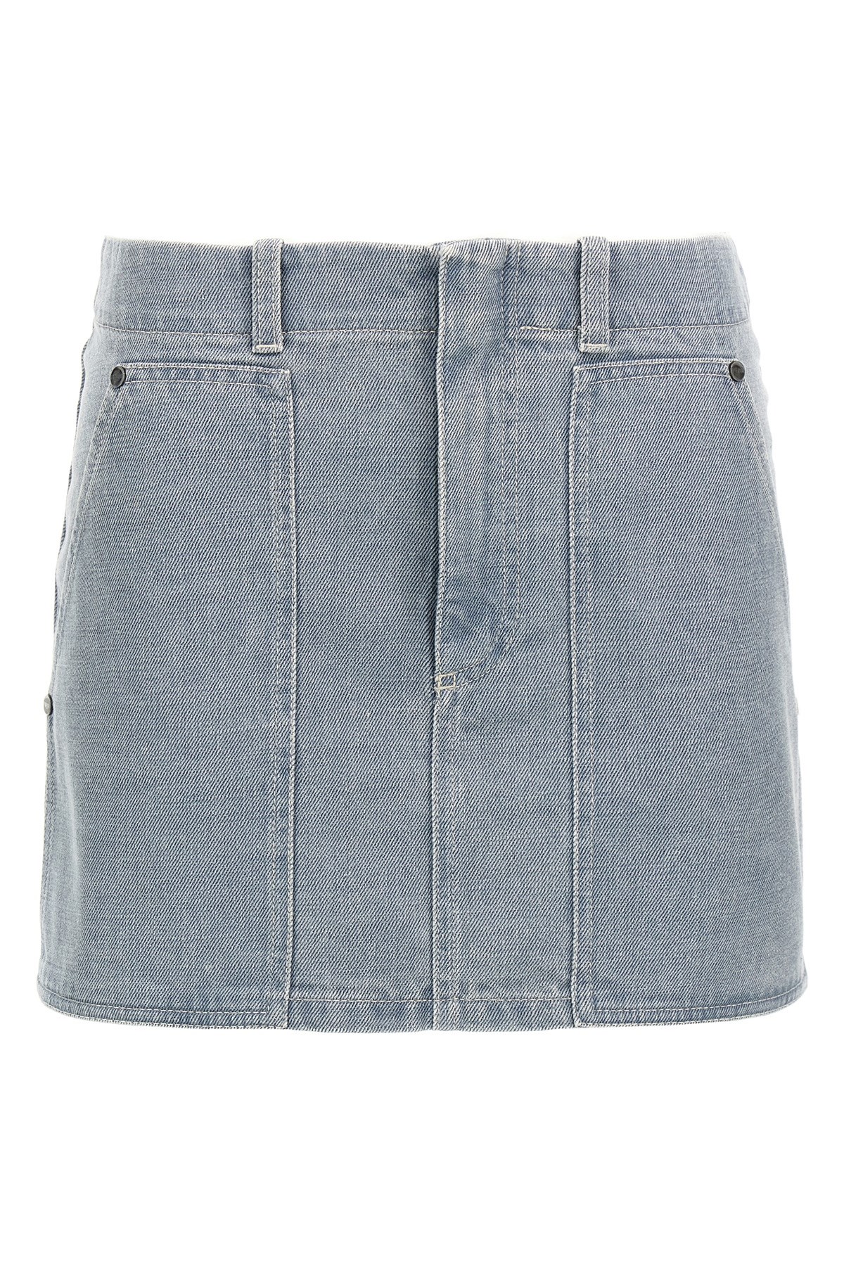Fendi Denim Mini Skirt In Gray