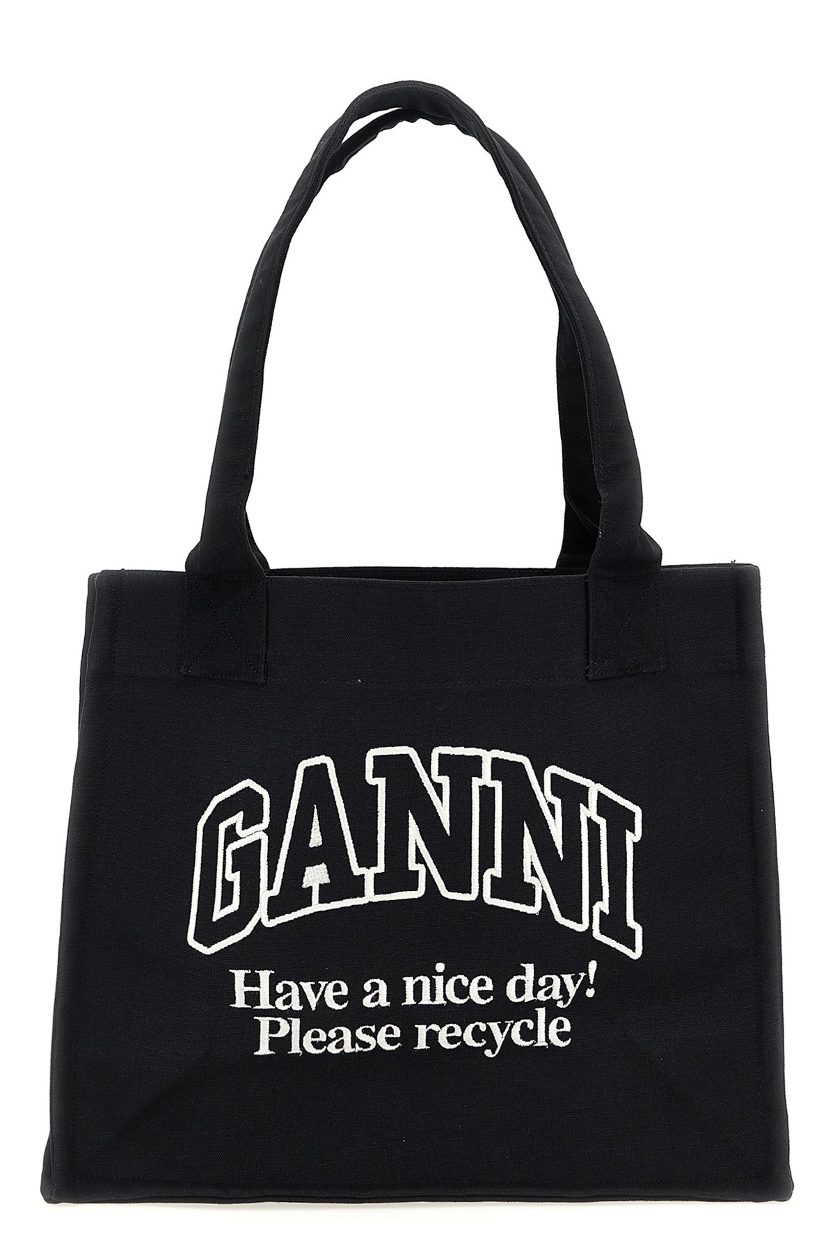 Ganni 'large Easy Shopper Contrasted Logo' Shopping Bag