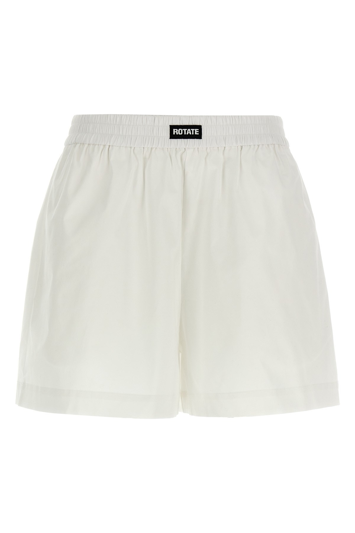 Rotate Birger Christensen Waistband Elastic Hem Turn-up Shorts In White